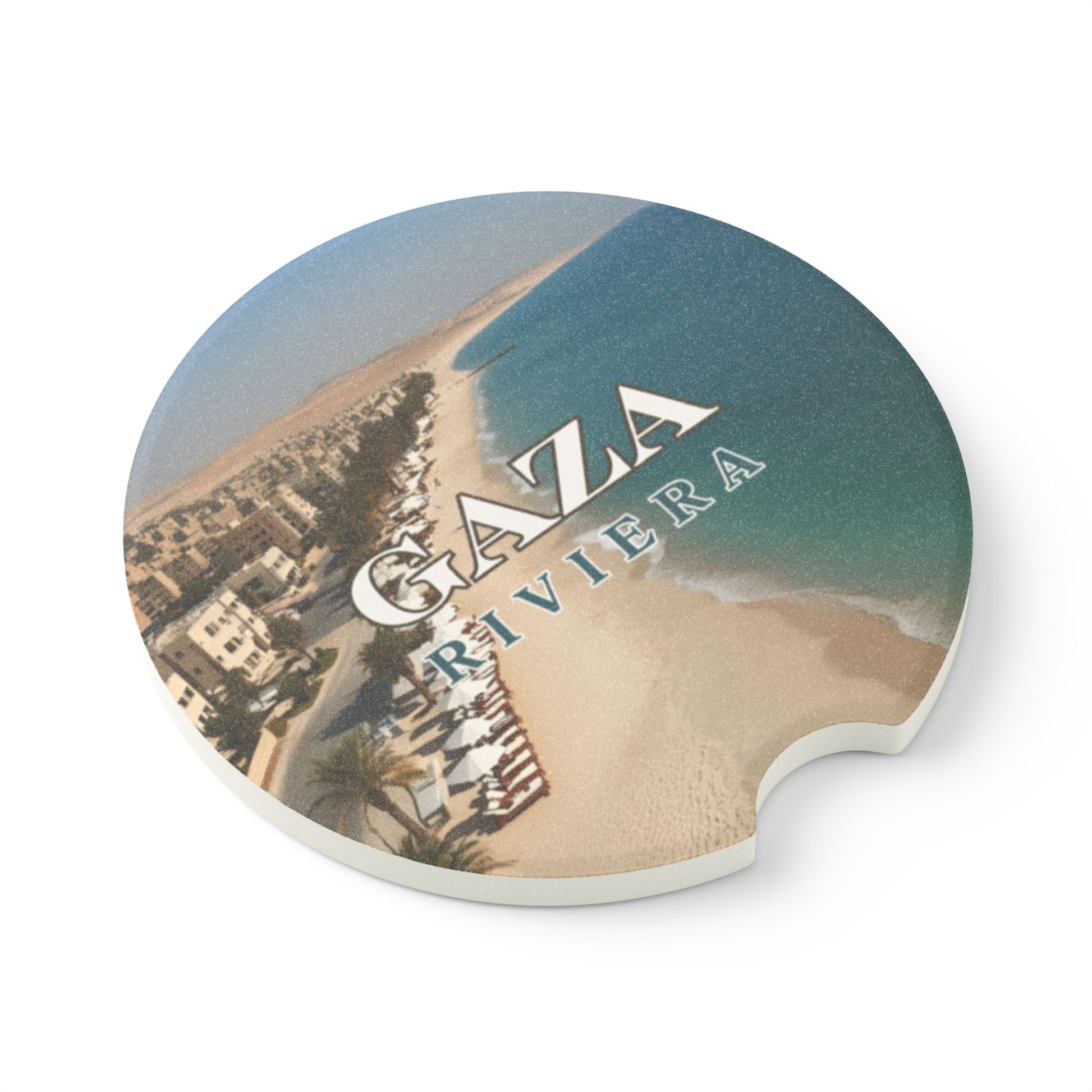 Gaza Riviera Soapstone Car Coaster Printify