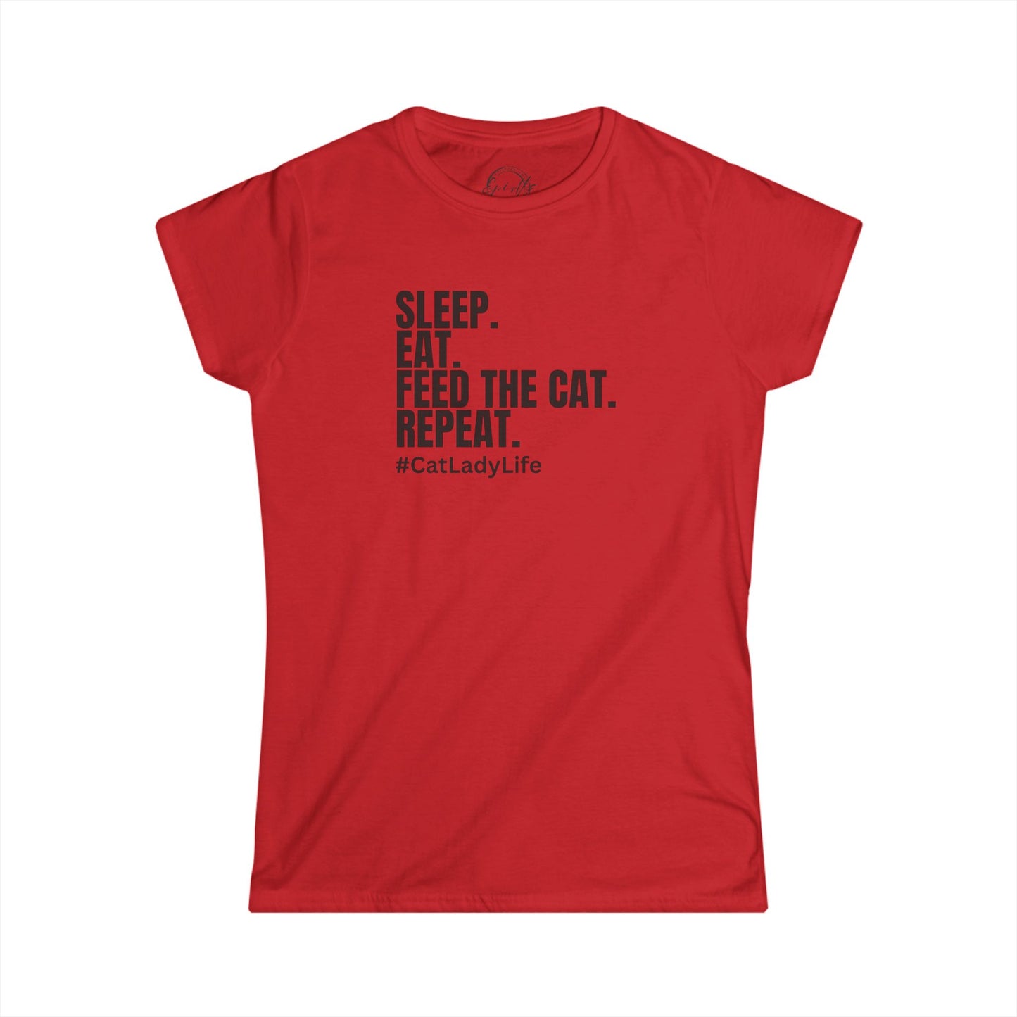 Cat Lady Life Cute Women's Softstyle T-Shirt