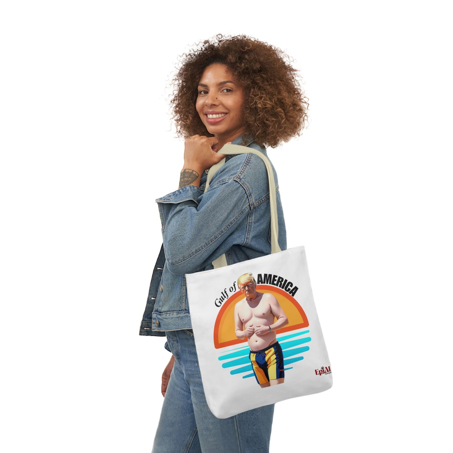 Gulf of America Canvas Tote Bag with 4-Color Straps - Fun Beach Accessory