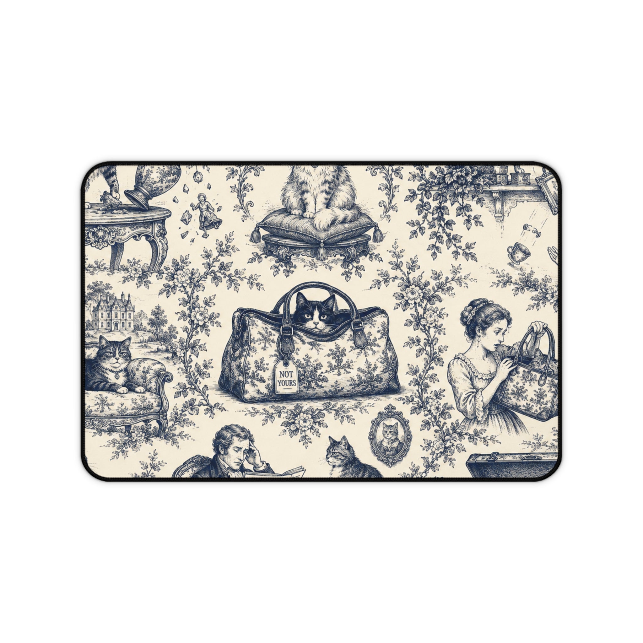 Not Yours Cat Toile Desk Mat