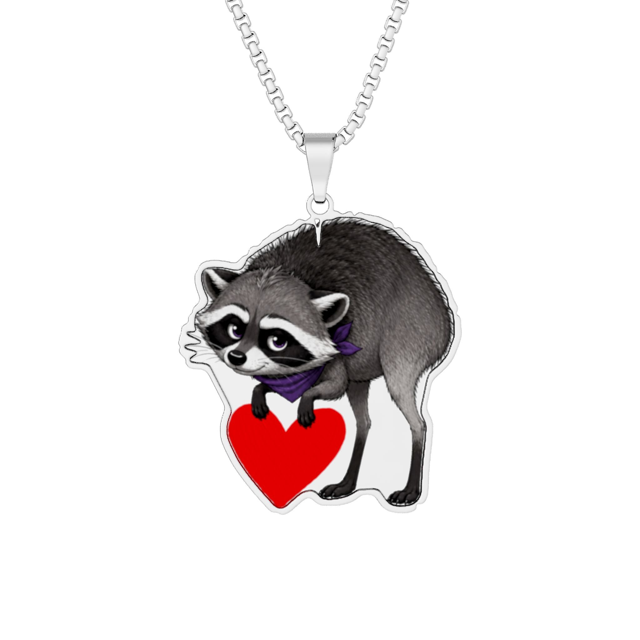Jimothy Holds My Heart Raccoon Necklace