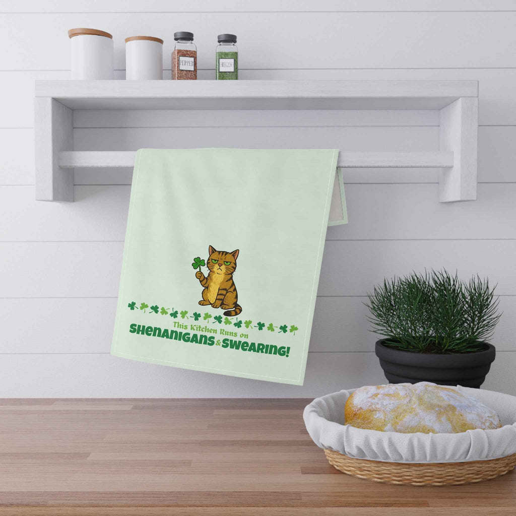 Shenanigans and Swearing - St. Patrick’s Day Cat Tea Towel