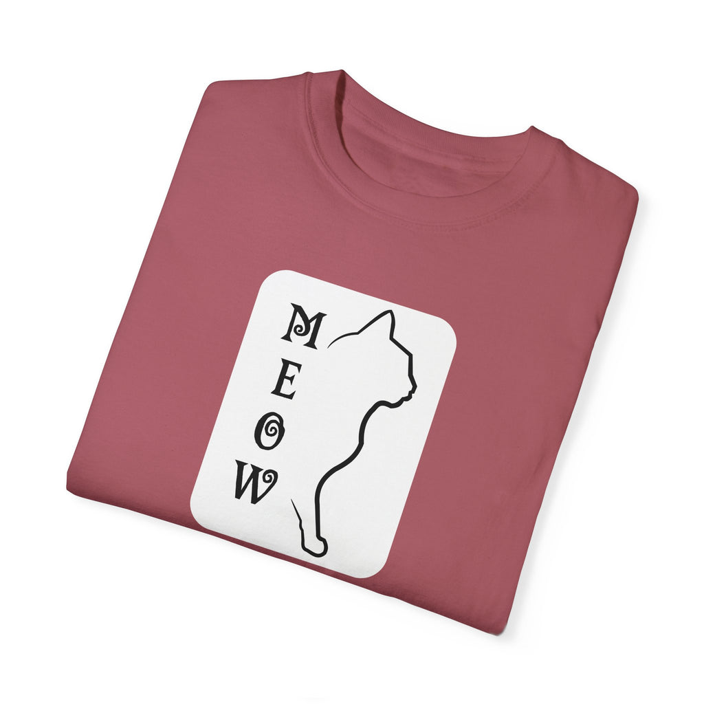 Boxy Meow Unisex Garment - Dyed T - shirt - T - Shirt - Epileptic Al’s Shop