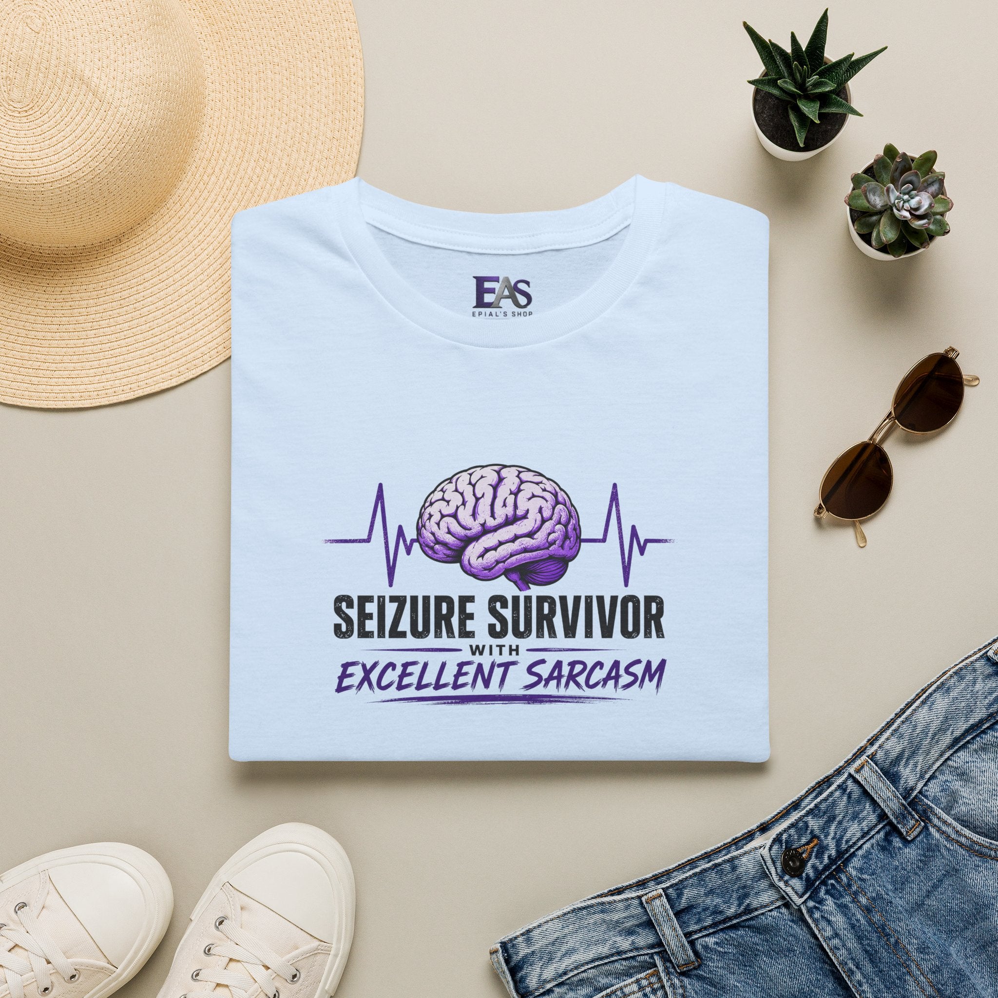 Seizure Survivor With Excellent Sarcasm Epilepsy T-Shirt