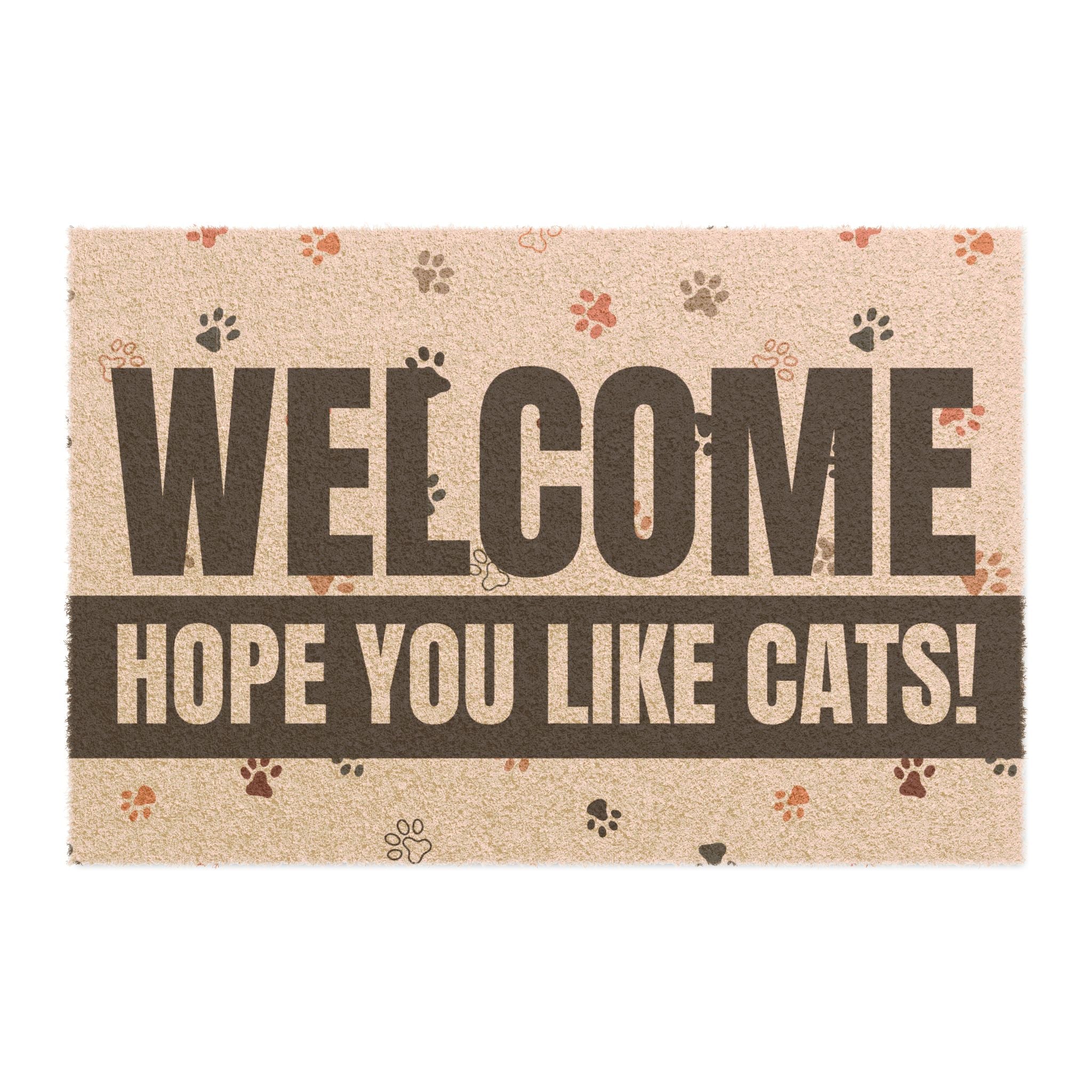 Photo depicting the ​Welcome - Hope You Like Cats Doormat from EpiAl's Shop.