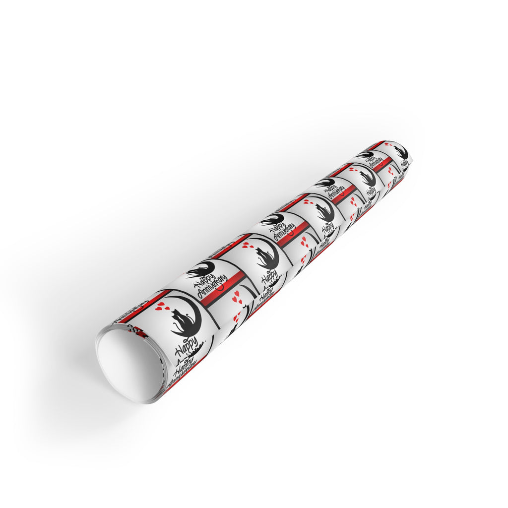 Happy Anniversary Kitties Gift Wrapping Paper Rolls, 1pc
