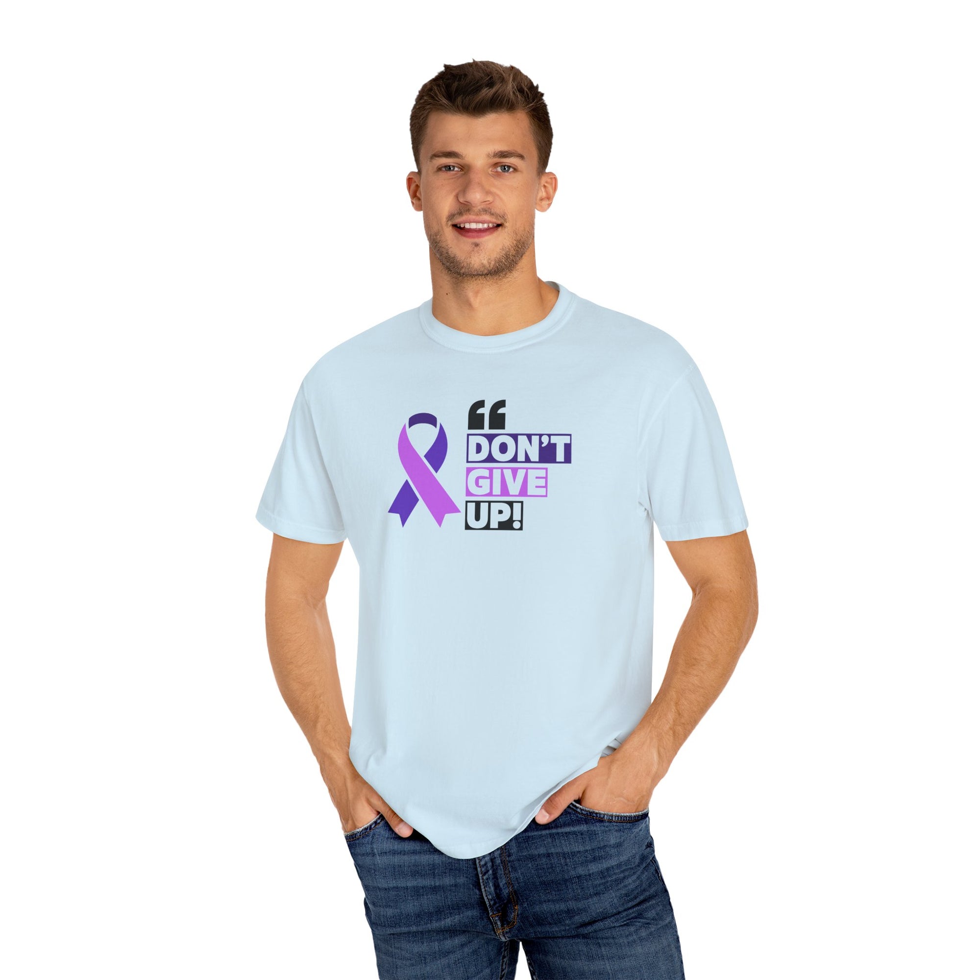 Don't Give Up Unisex Garment-Dyed T-Shirt for Epilepsy Awareness Tee