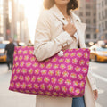 Pink Cat Blossom Weekender Bag | Playful Statement Travel Tote