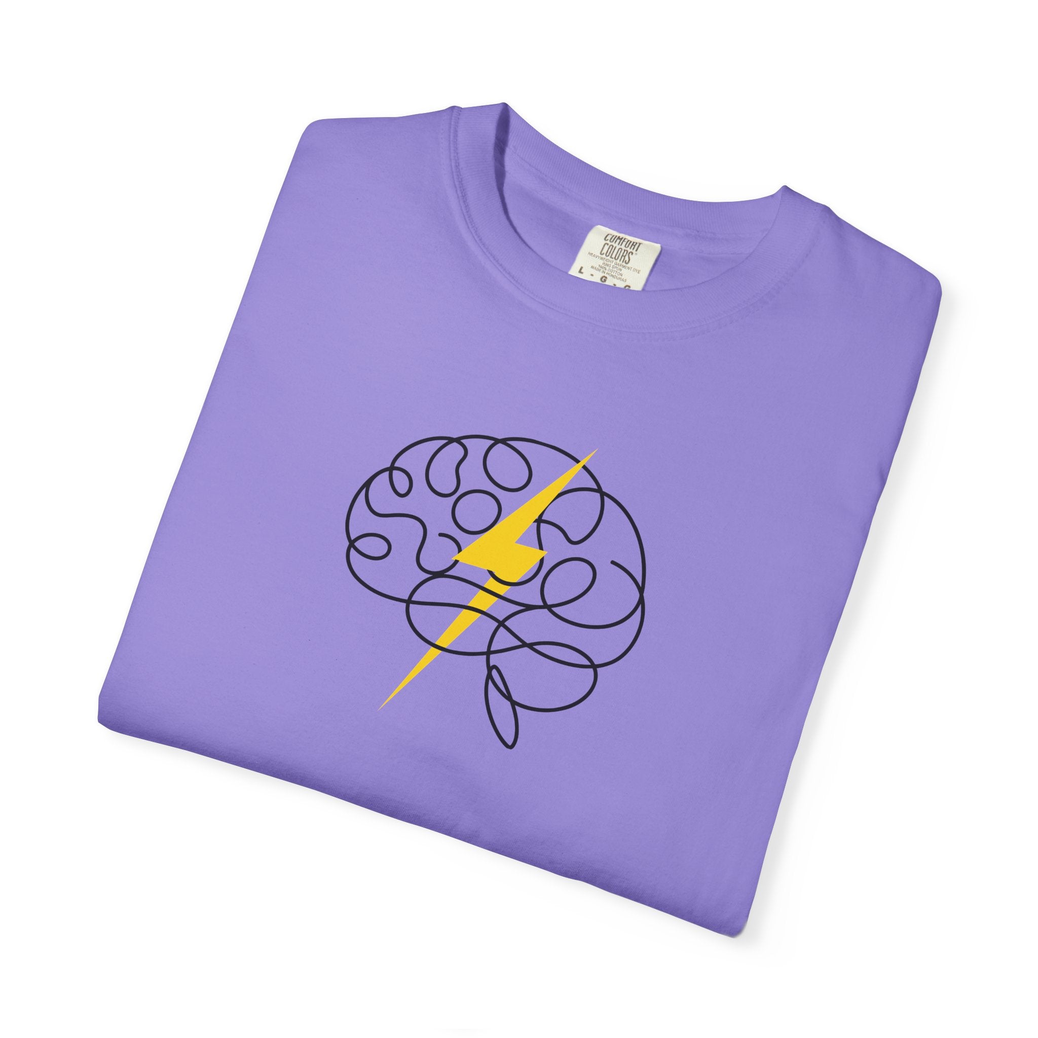 Electric Mind Brain Lightning Garment-Dyed T-Shirt