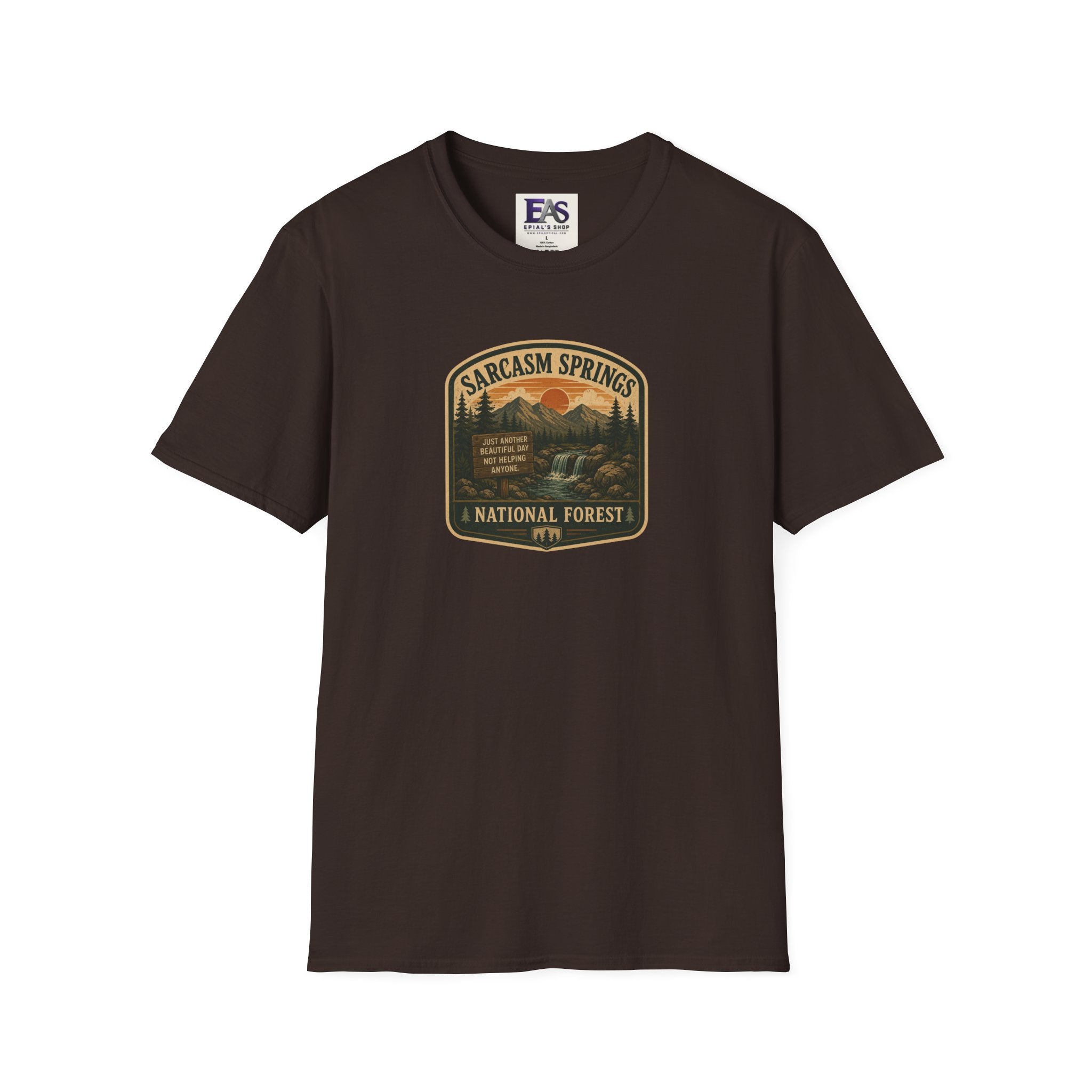Sarcasm Springs National Forest Unisex T-Shirt | Funny Retro Outdoors Graphic Tee