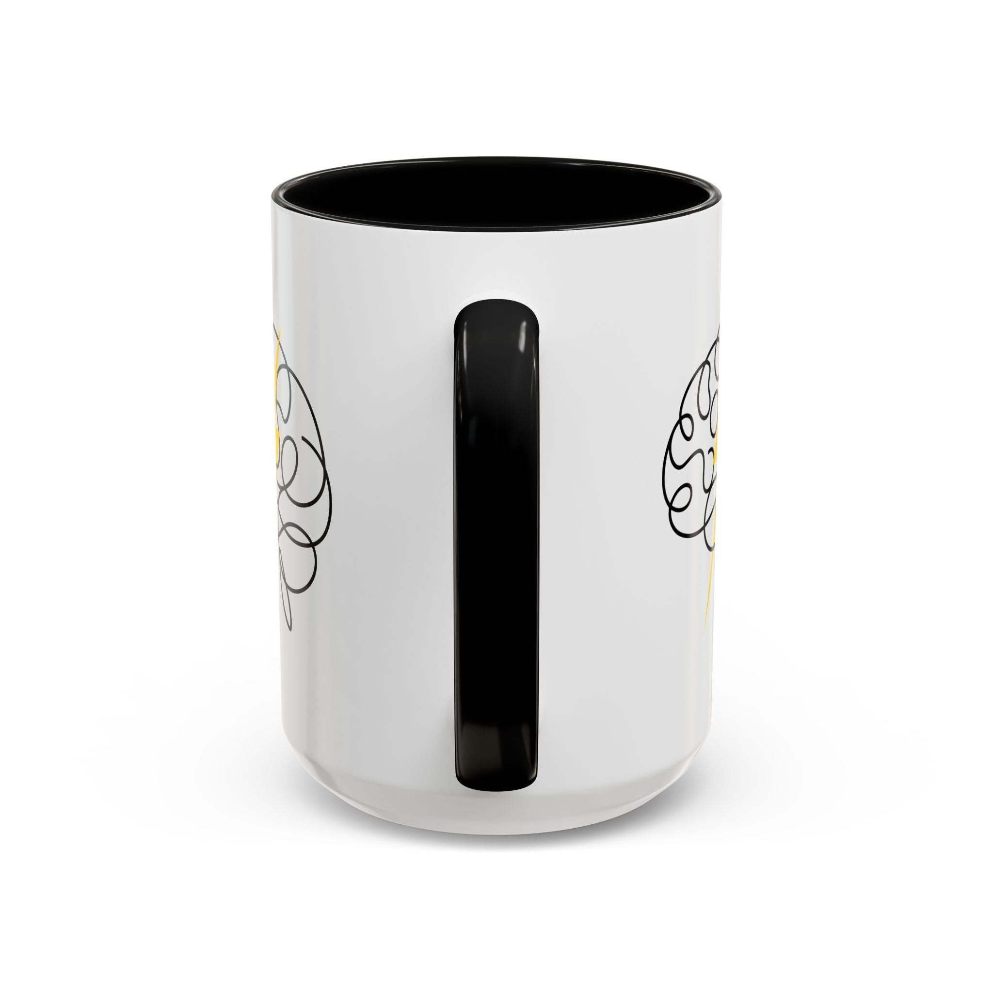 Brain Lightning Bolt Accent Coffee Mug