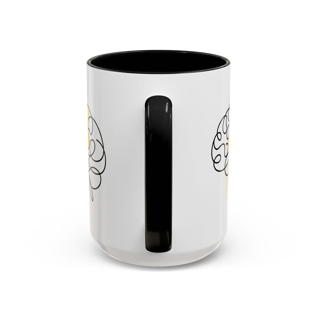 Brain Lightning Bolt Accent Coffee Mug