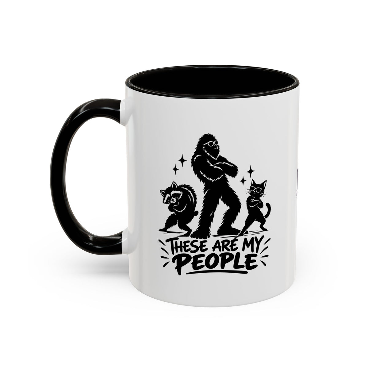 These Are My People Bigfoot, Raccoon & Cat Accent Coffee Mug | 11oz & 15oz
