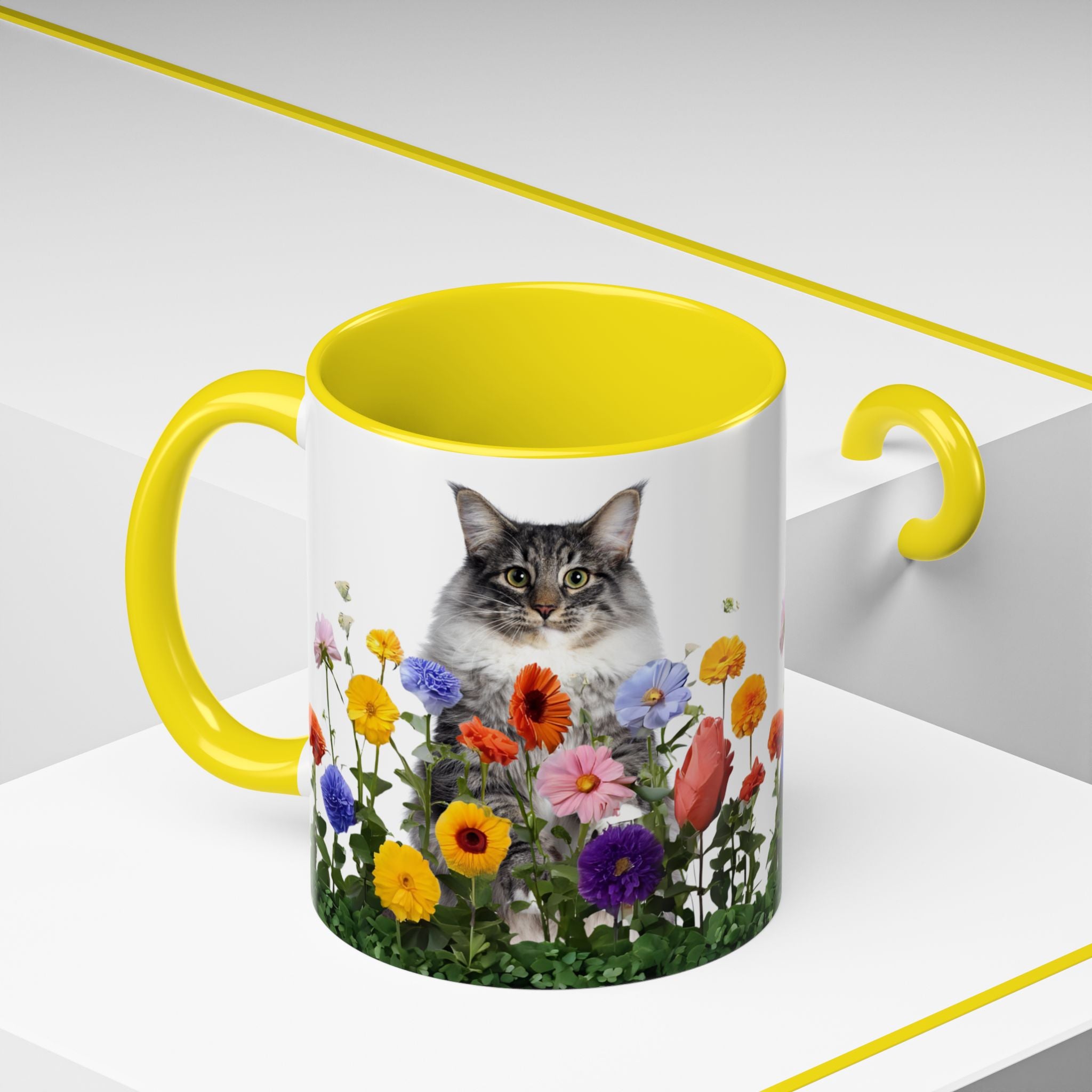 Floral Cats Coffee Mug - 11 oz/15 oz