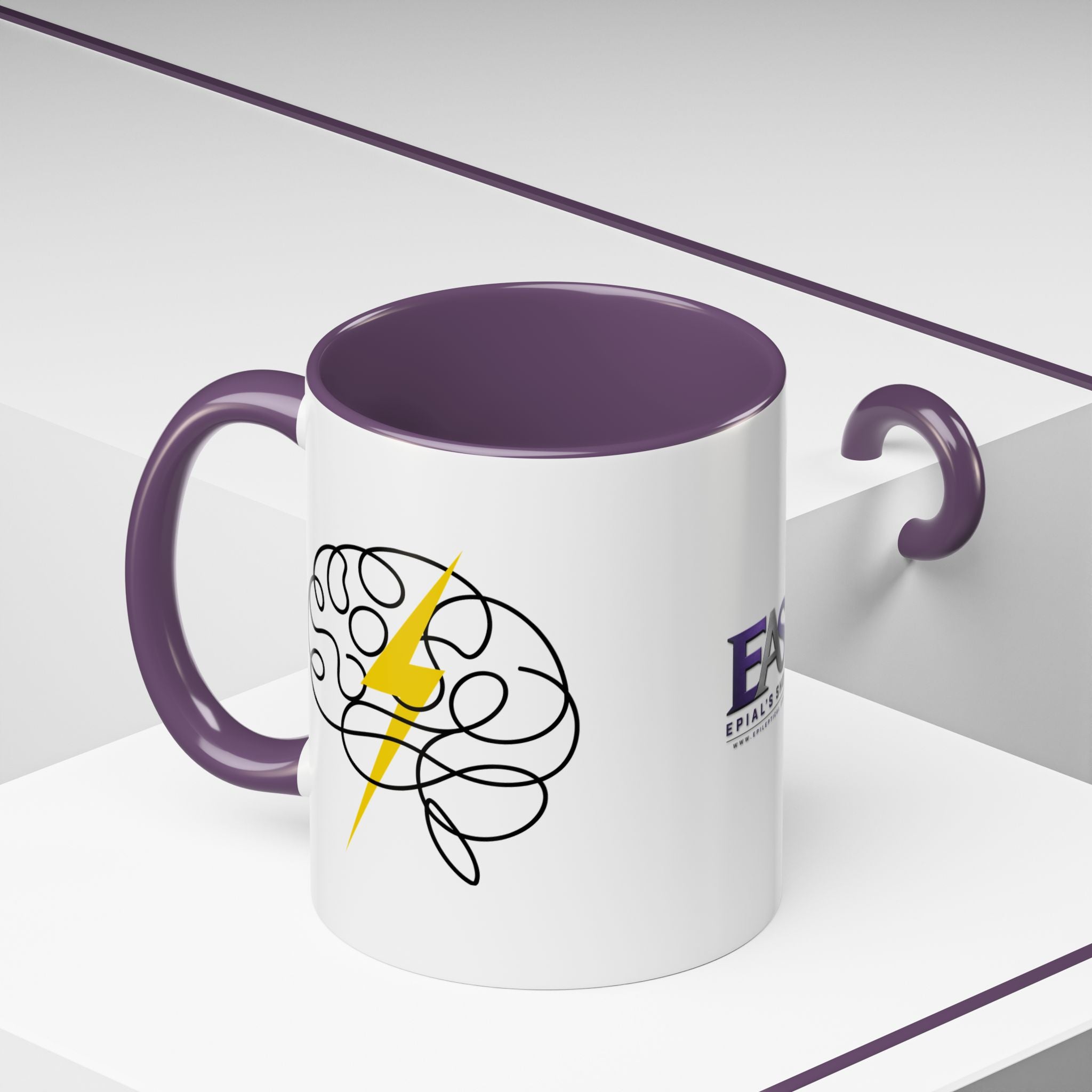Brain Lightning Bolt Accent Coffee Mug