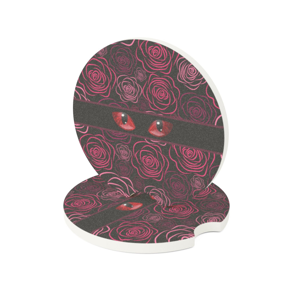 Mystery Cat Eyes Soapstone Car Coasters