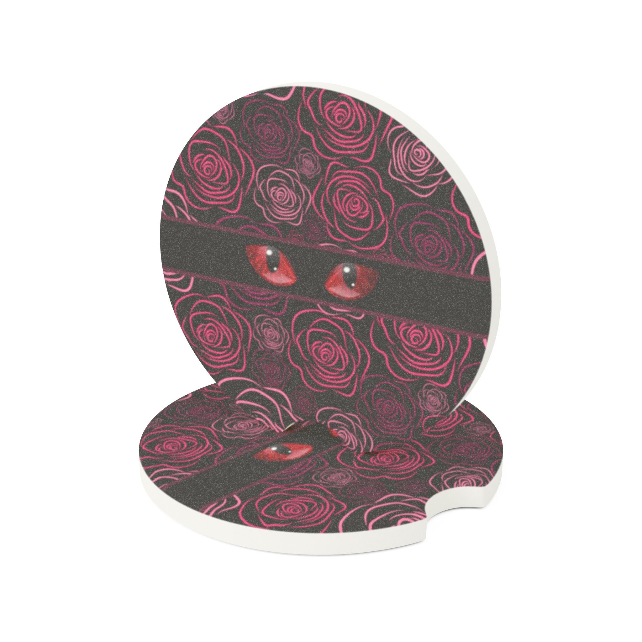 Mystery Cat Eyes Soapstone Car Coasters