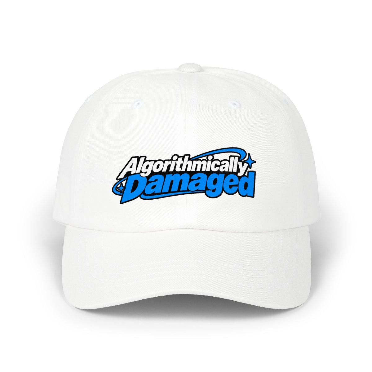Algorithmically Damaged Dad Hat | Funny Algorithm Social Media Cap