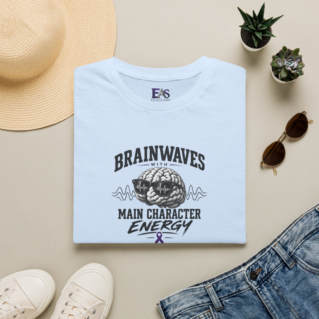 Brainwaves With Main Character Energy Epilepsy Awareness T-Shirt