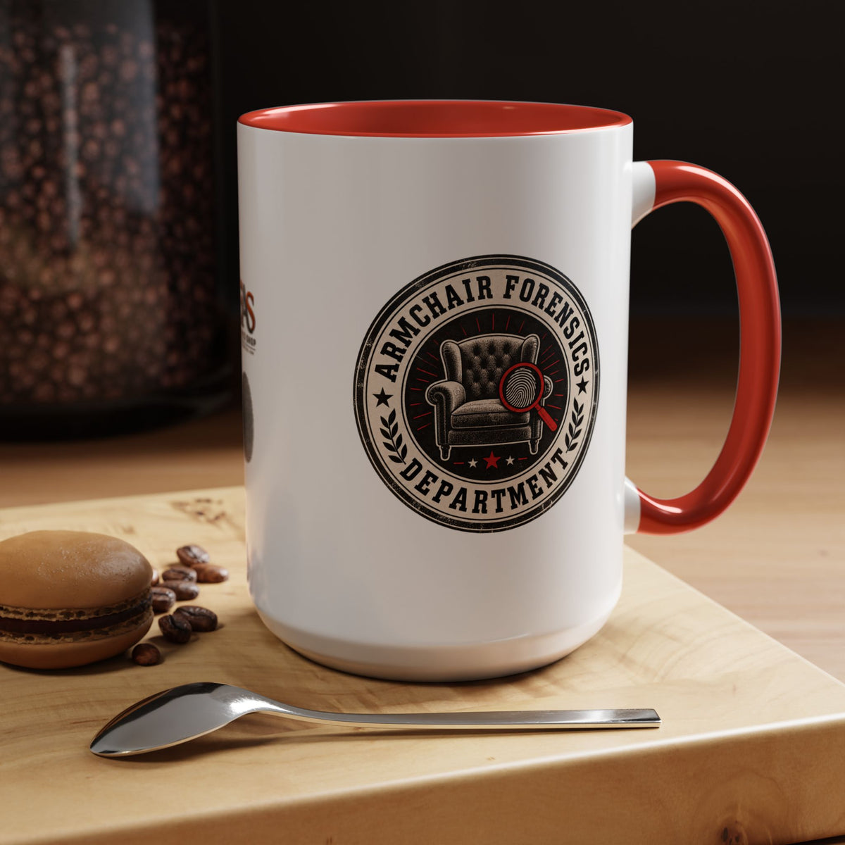Armchair Forensics Department Accent Coffee Mug, True Crime Mug, 11 oz & 15 oz