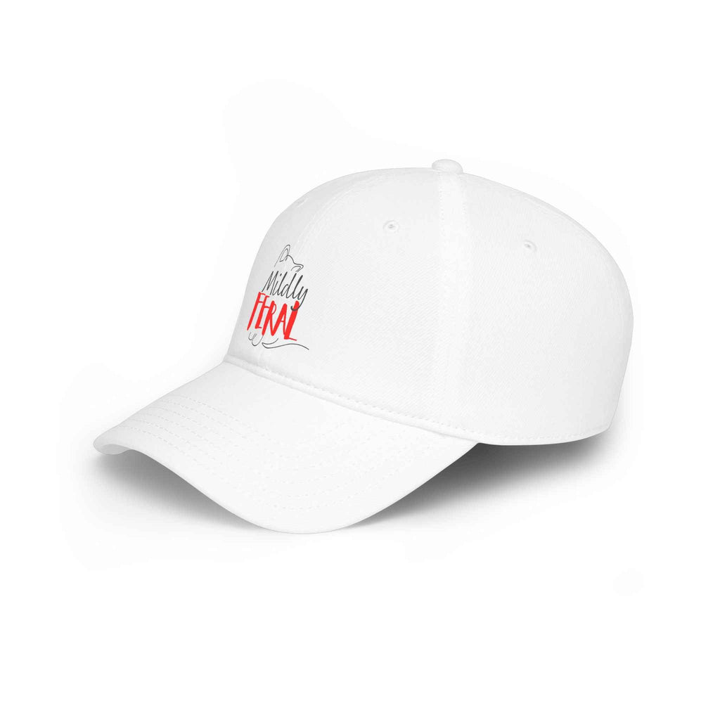 Mildly Feral Dad Hat – Embroidered Cat Cap with Adjustable Fit