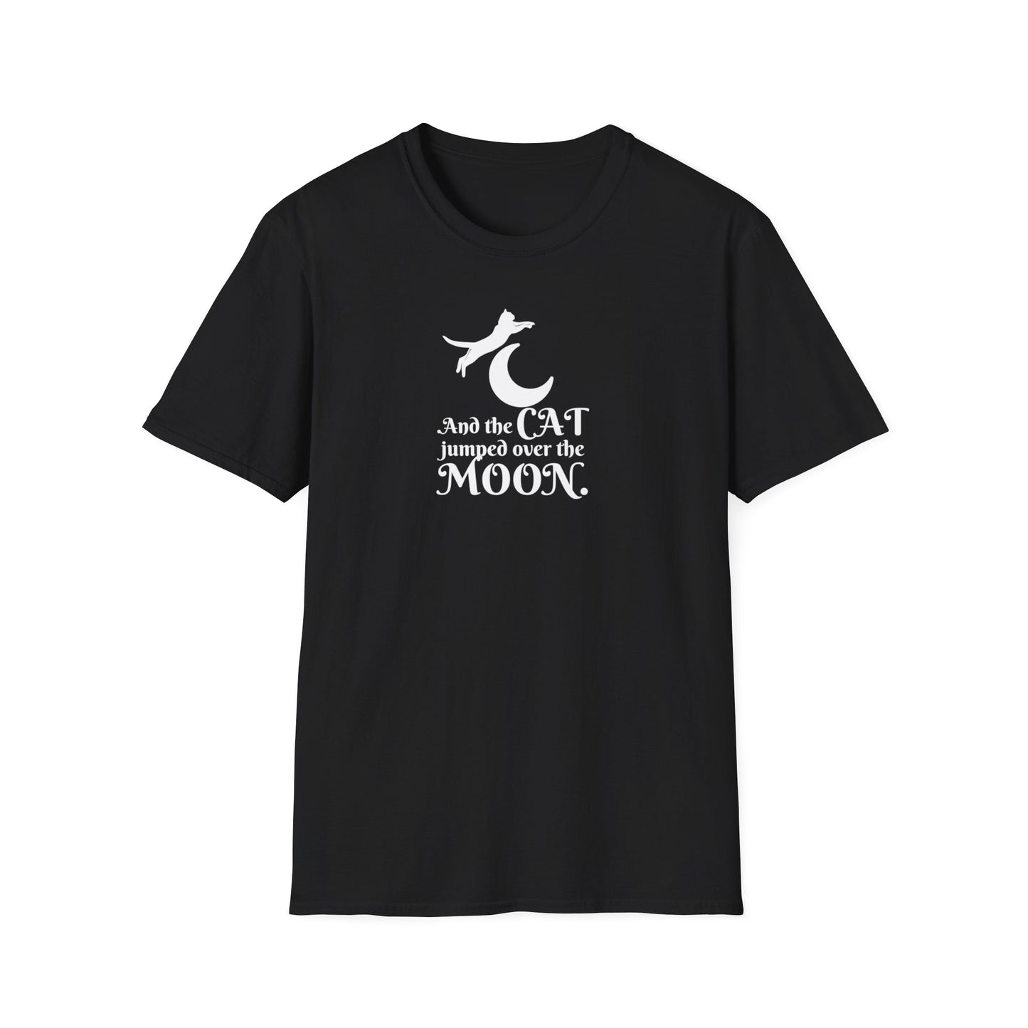 Cat Jumped Over the Moon Unisex Softstyle T - Shirt - T - Shirt - Epileptic Al’s Shop