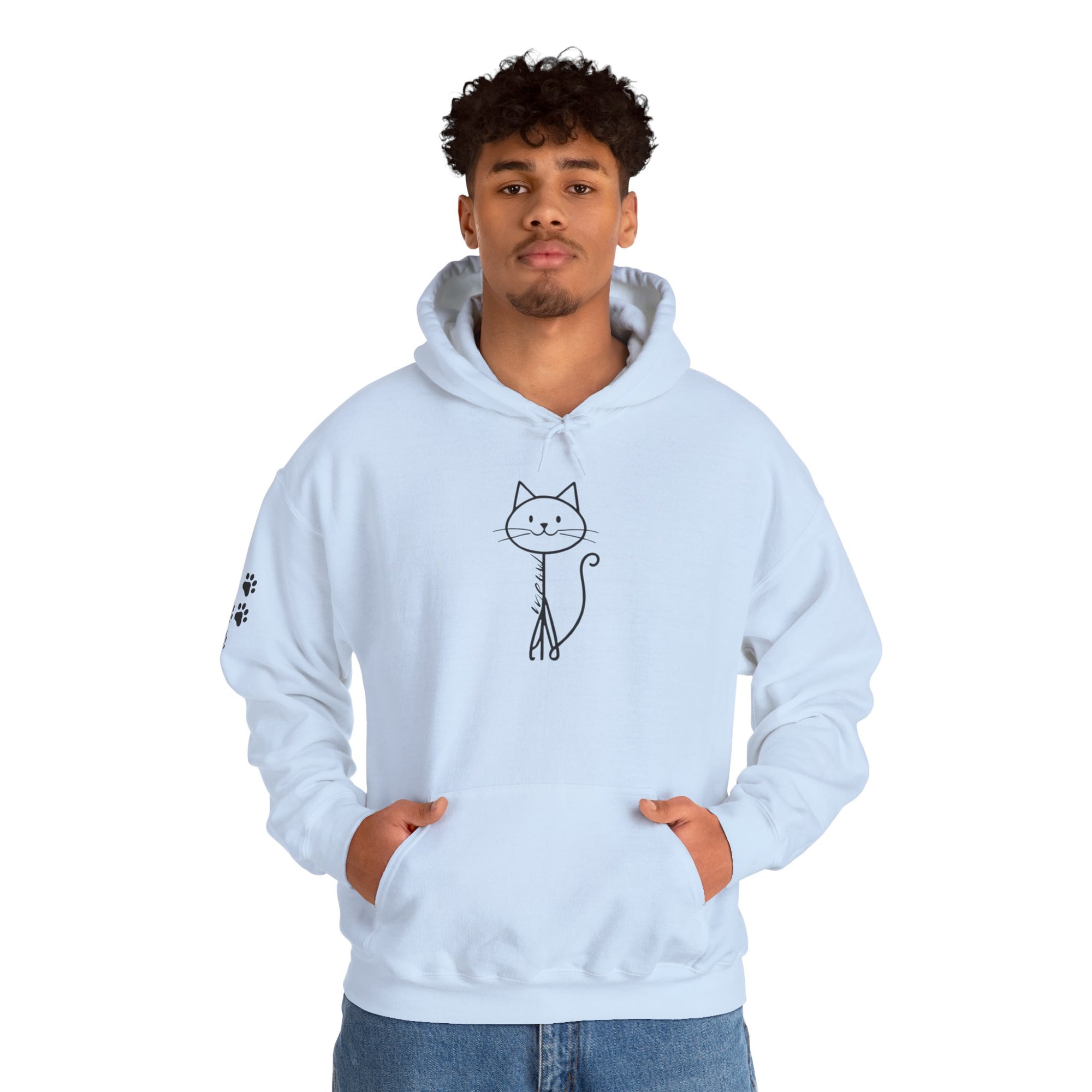 Cozy Stick Cat Lover Hoodie