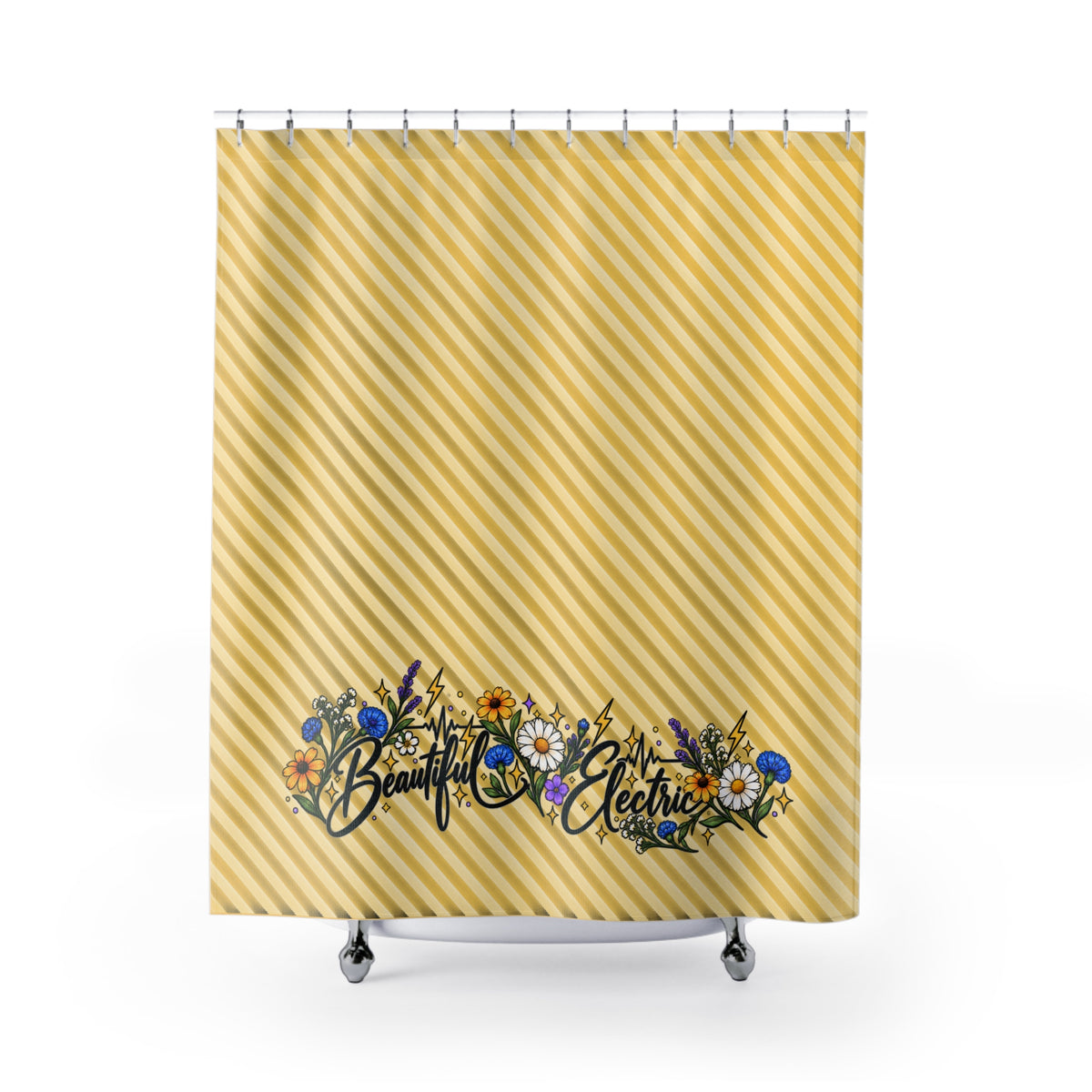 Beautiful Electric Epilepsy Awareness Floral Shower Curtain