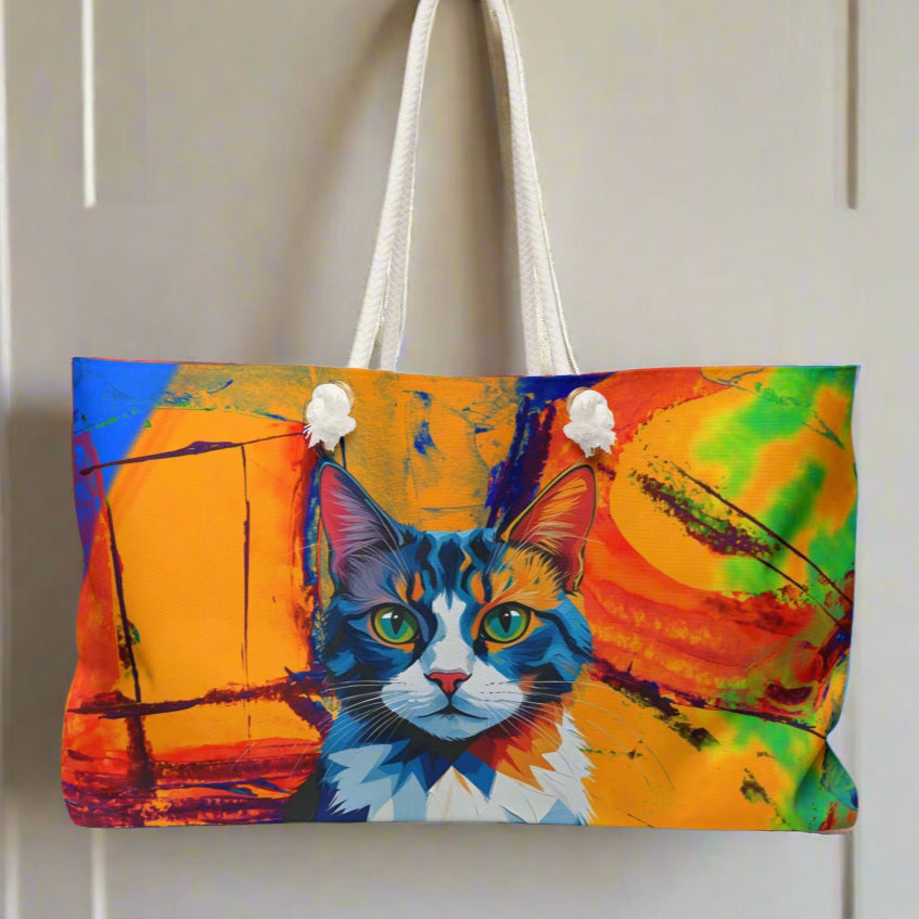 Abstract Cat Weekender Bag/Handbag
