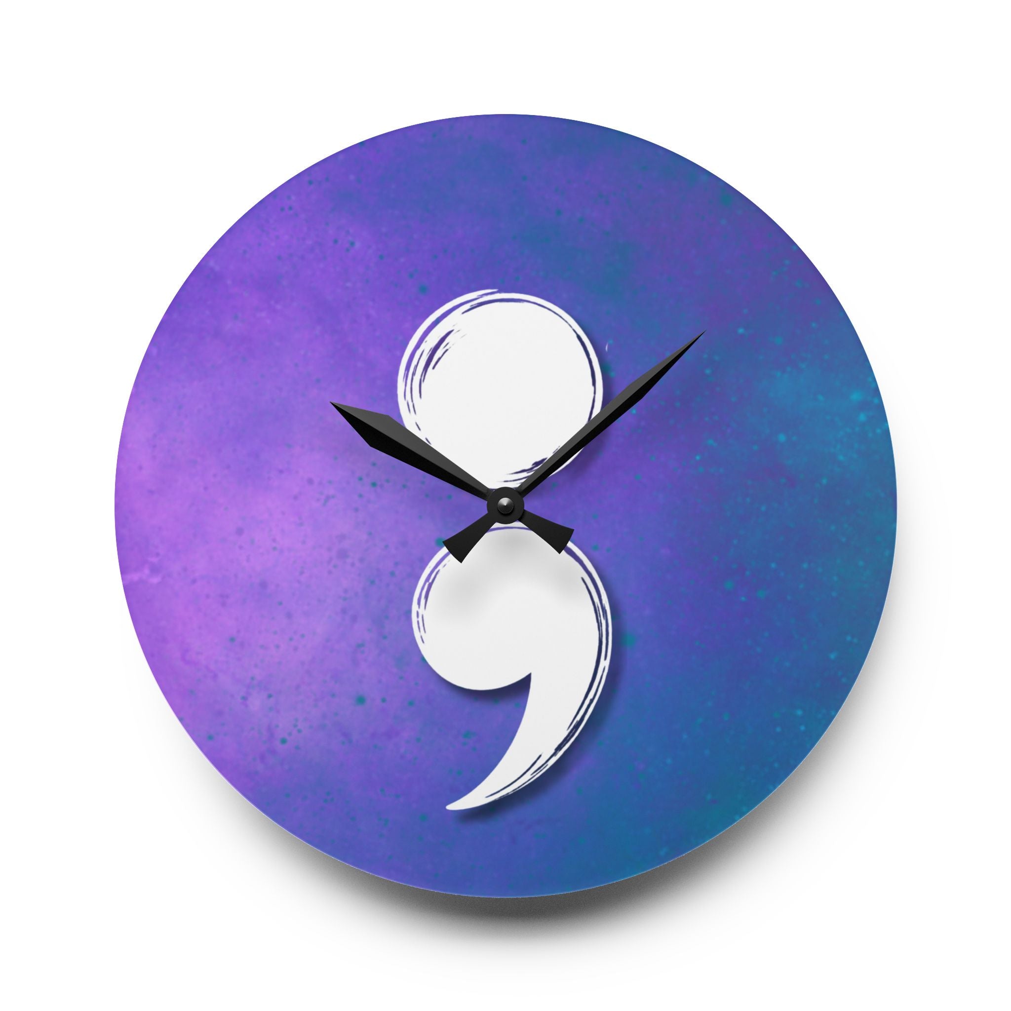 Semicolon Suicide Awareness Wall Clock | Resilience & Hope