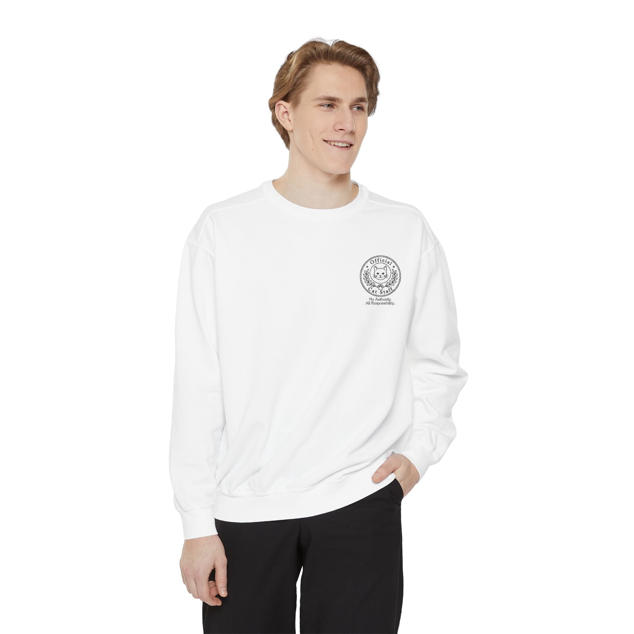 Official Cat Staff Embroidered Relaxed-Fit Sweatshirt