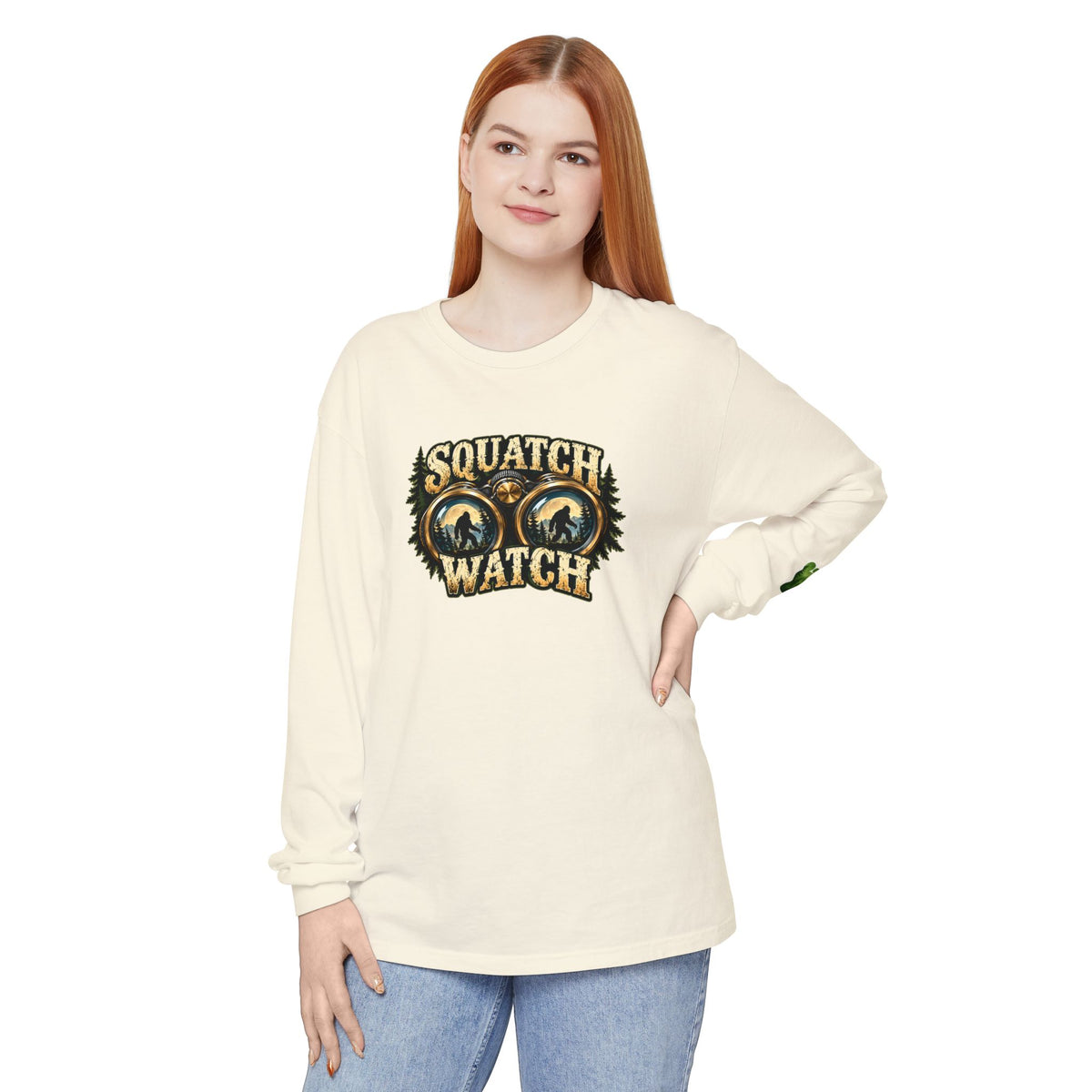 Squatch Watch Bigfoot Long Sleeve Shirt | Sasquatch Graphic Tee