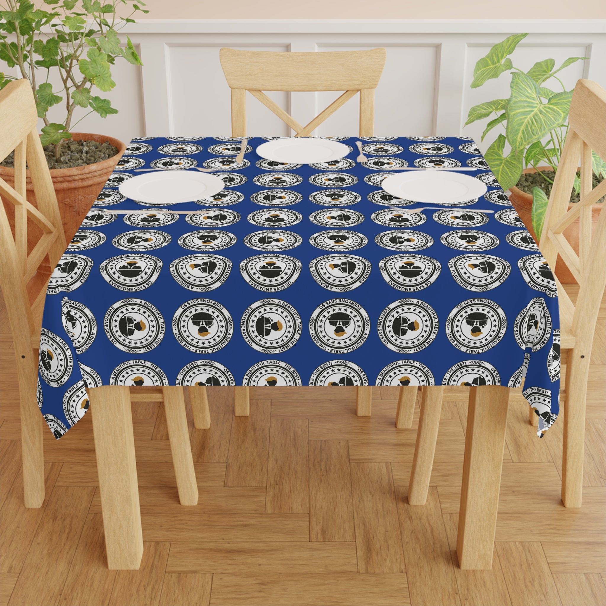 A Beautiful Table Tablecloth – Faux Official Parody Seal Design
