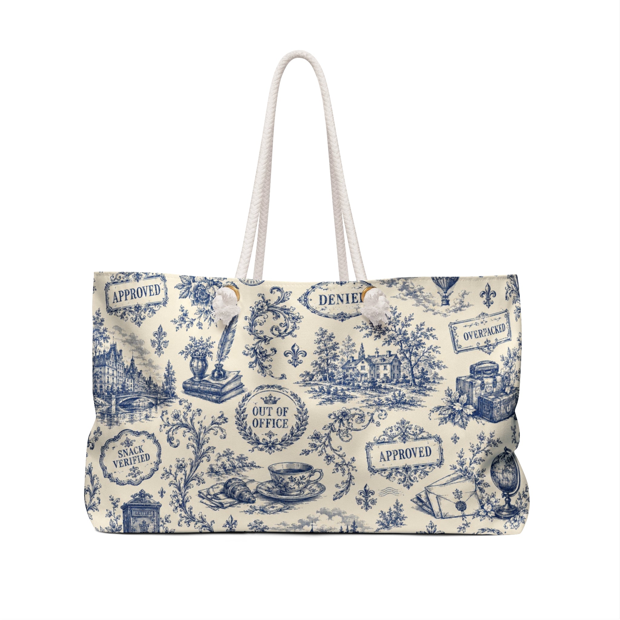 Faux Official Toile Weekender Bag