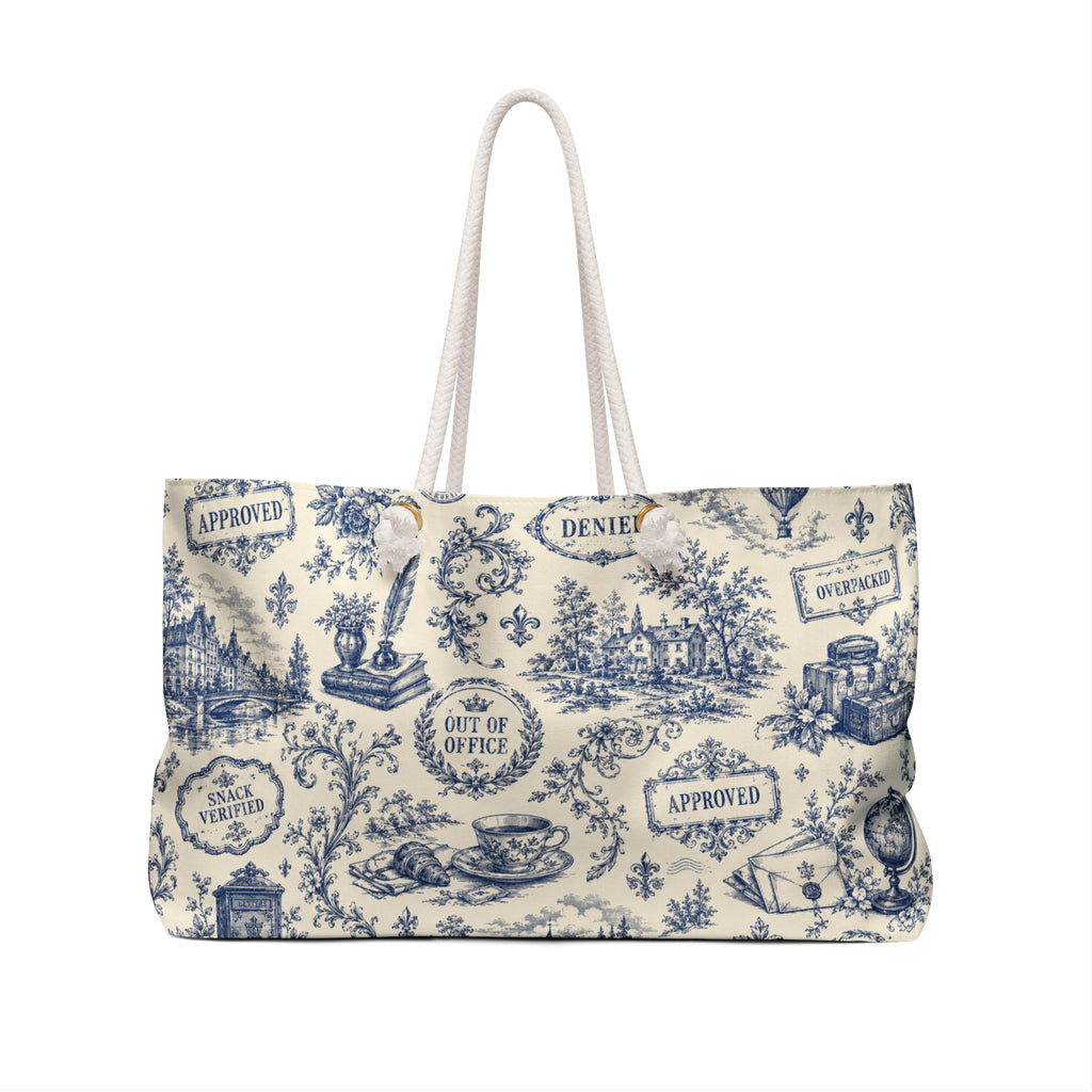 Faux Official Toile Weekender Bag