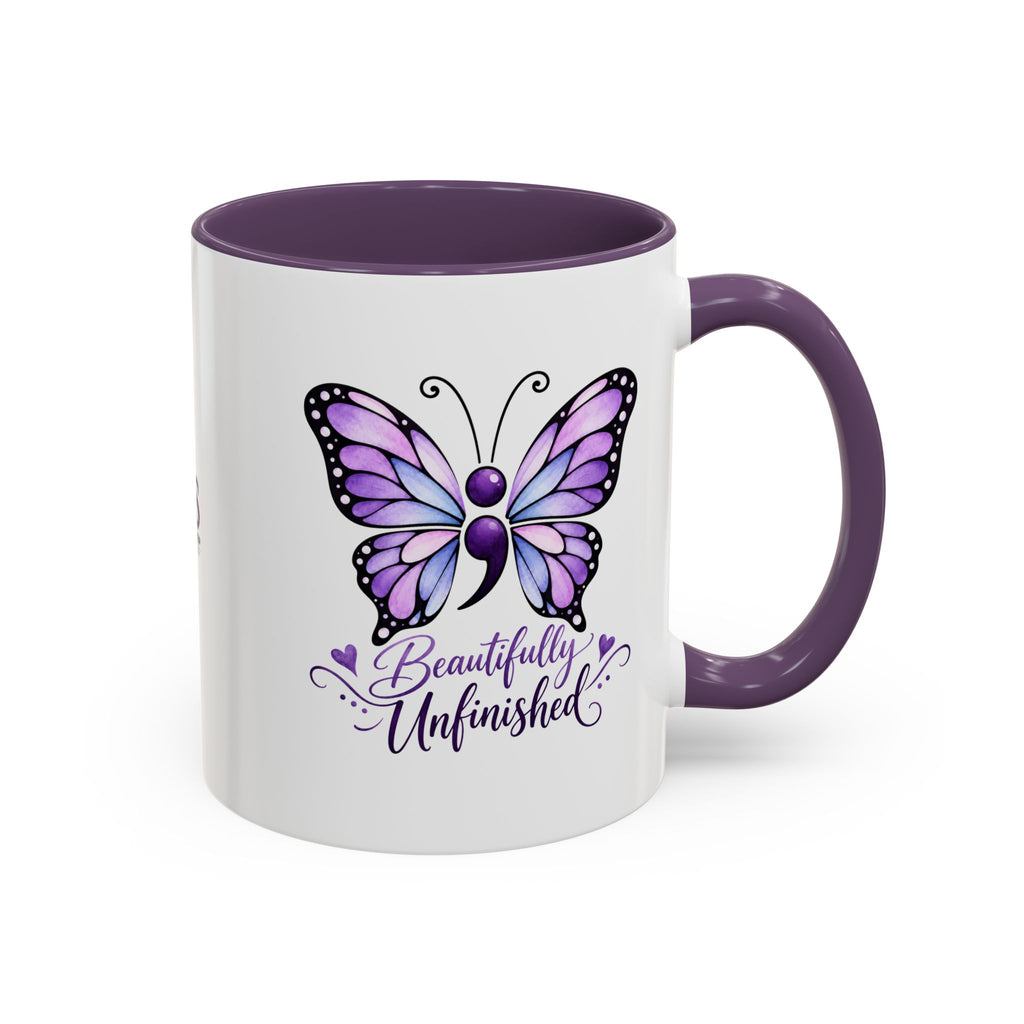 Beautifully Unfinished Semicolon Suicide Awareness Mug