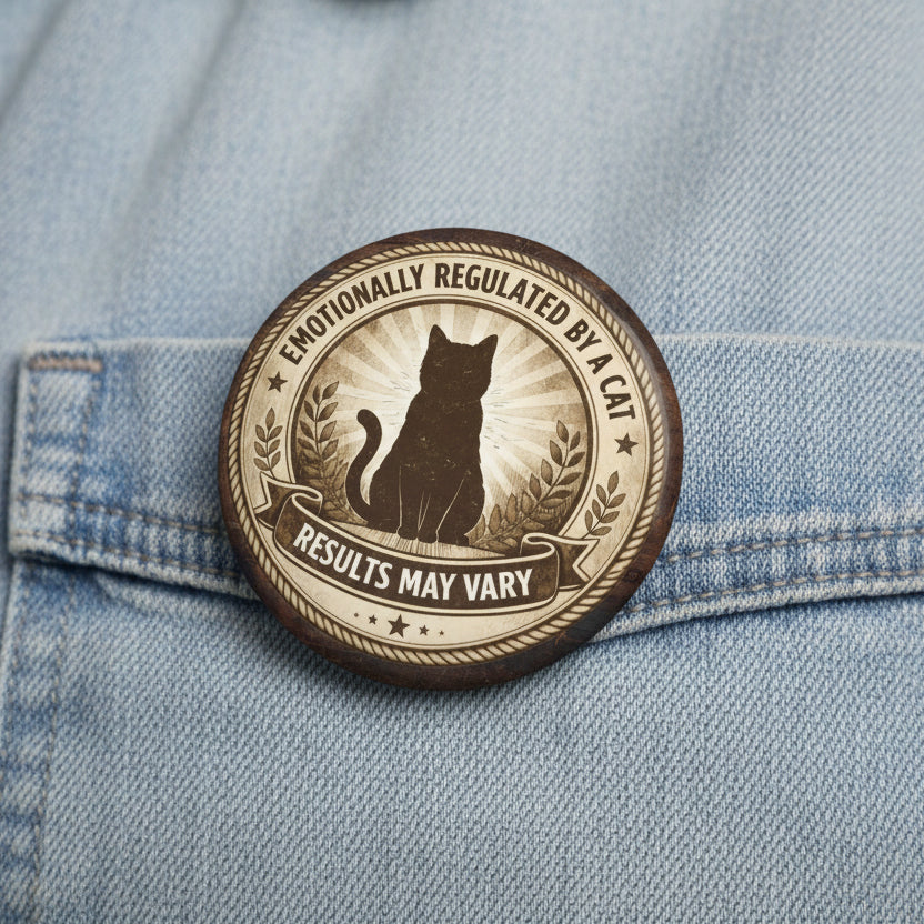 Emotionally Regulated by a Cat – Pinback Button