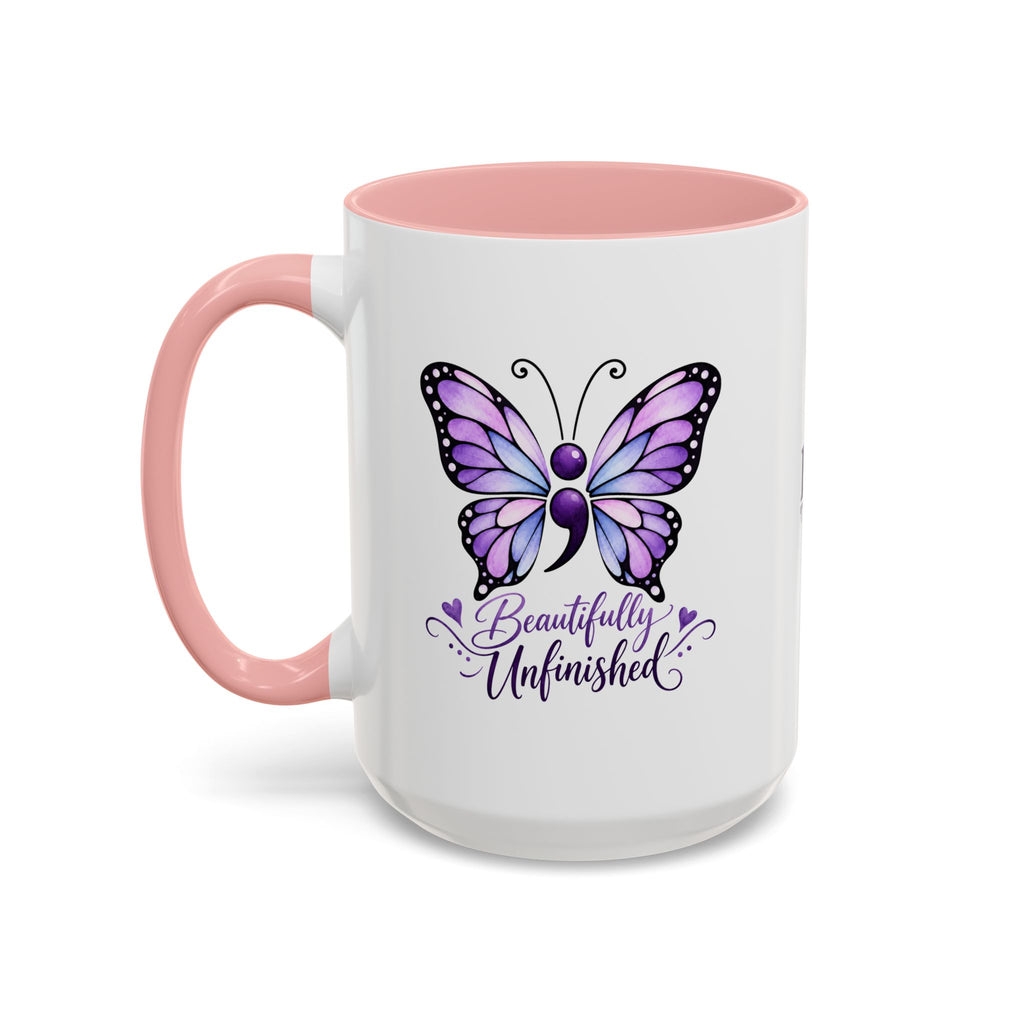 Beautifully Unfinished Semicolon Suicide Awareness Mug