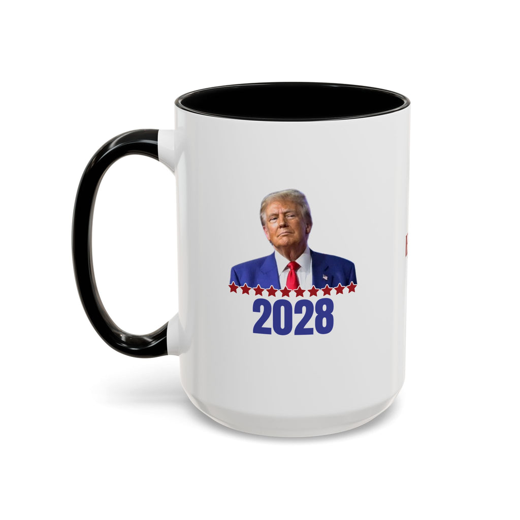 Trump 2028 Accent Coffee Mug - Ceramic Mug for Political Enthusiasts