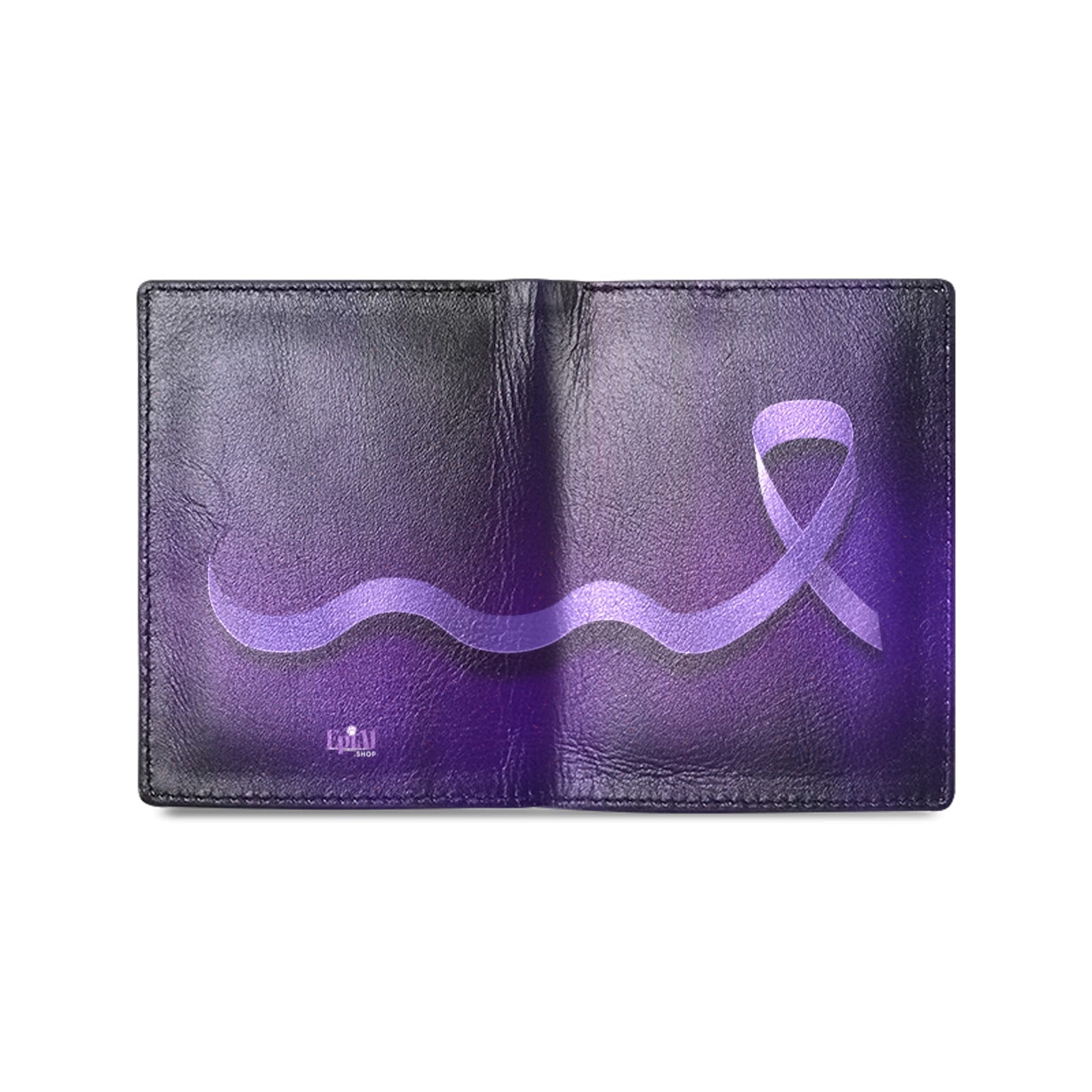 Purple Ribbon Faux Leather Wallet