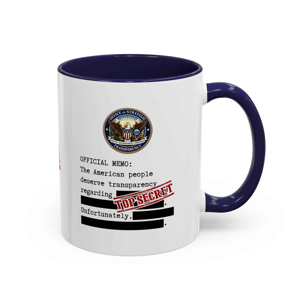 Official Memo Top Secret Coffee Mug – Political Satire Two-Tone Mug