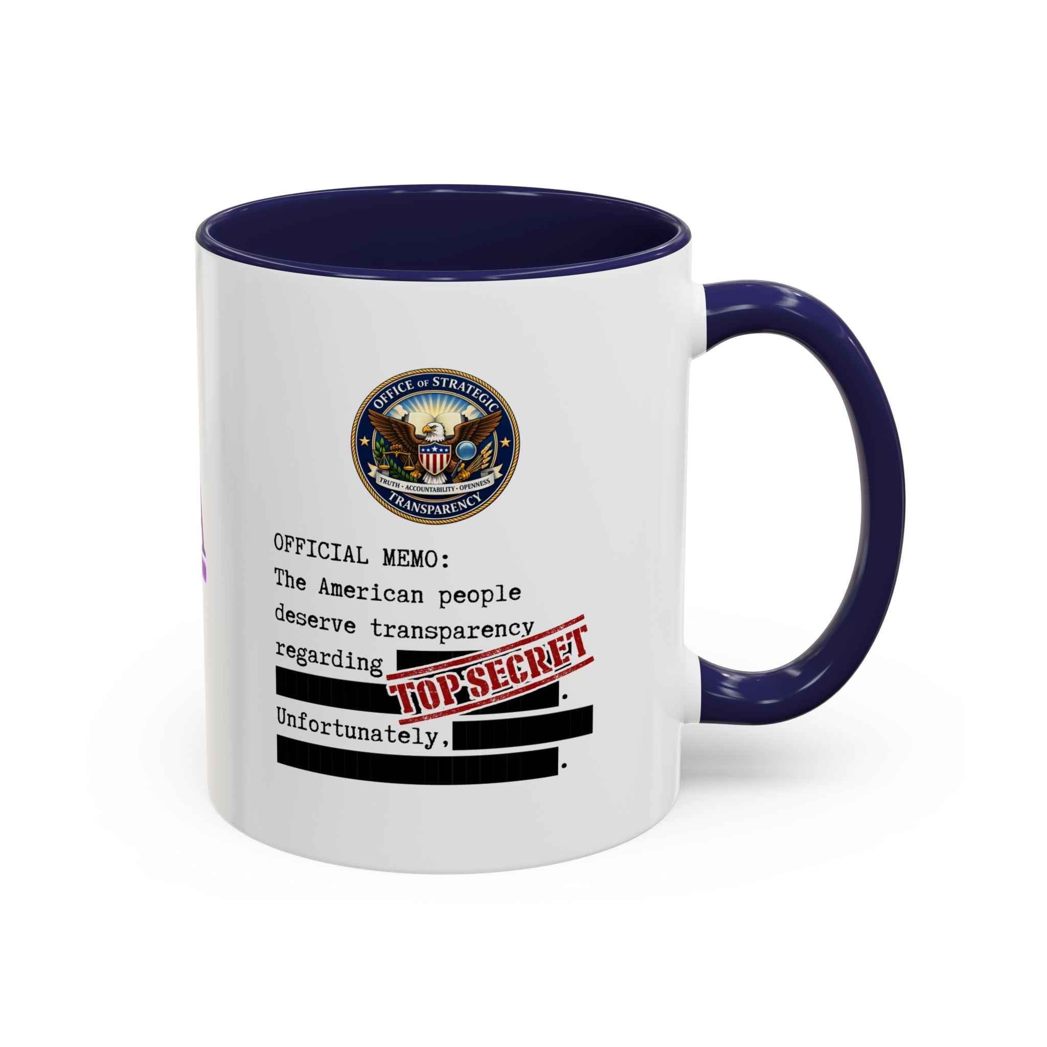 Official Memo Top Secret Coffee Mug – Political Satire Two-Tone Mug