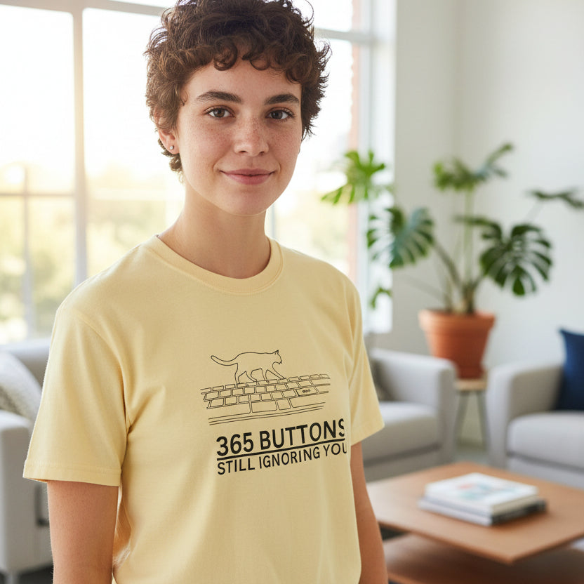 365 Buttons Still Ignoring You – Cat Keyboard T-Shirt