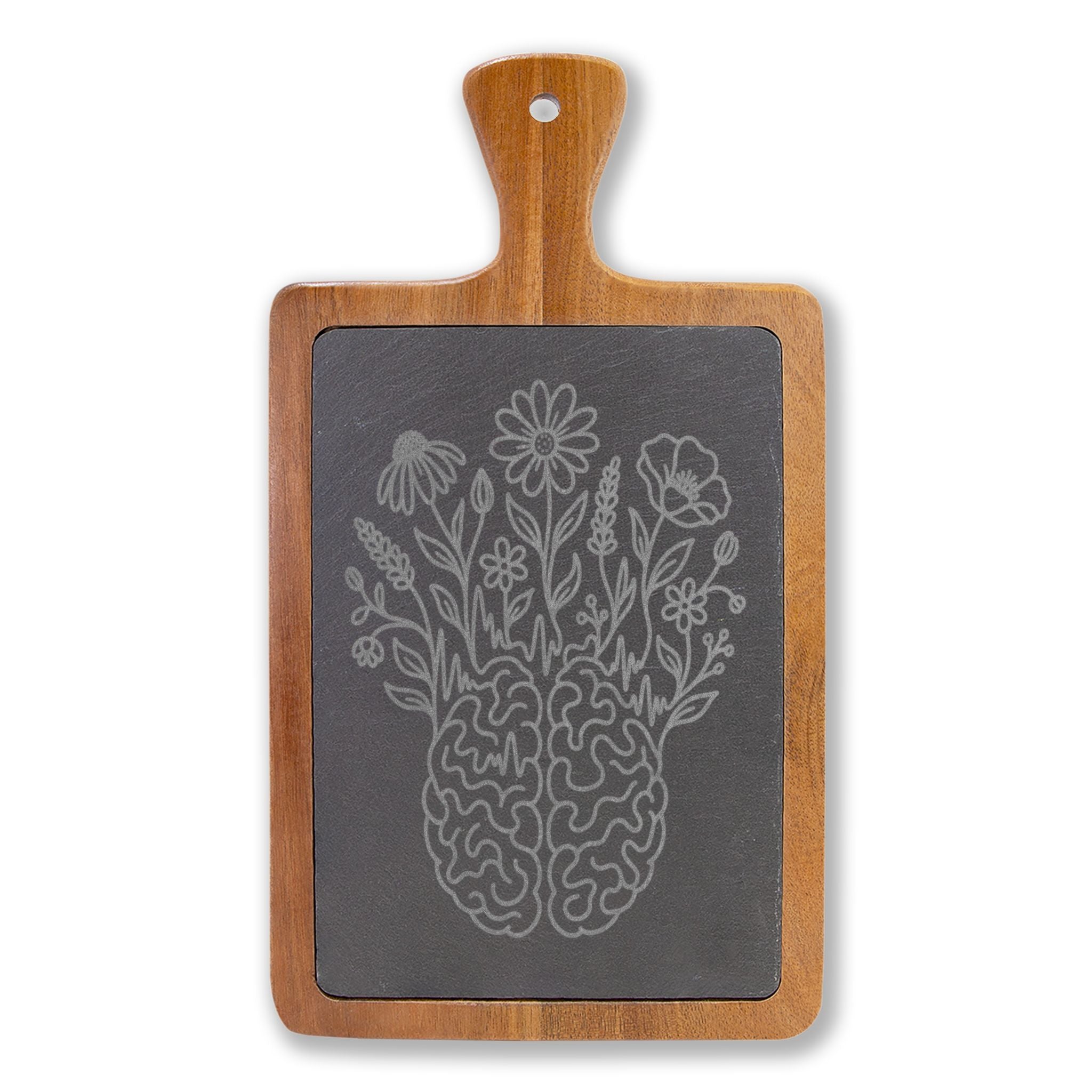 Electric Wildflower Epilepsy Awareness Acacia and Slate Charcuterie Board