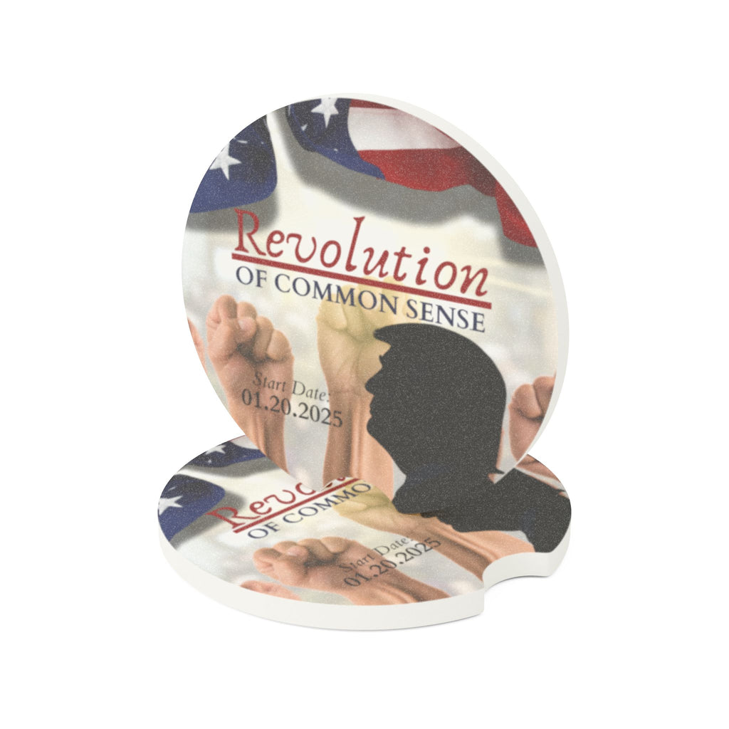 Trump Revolution of Common Sense Soapstone Car Coaster