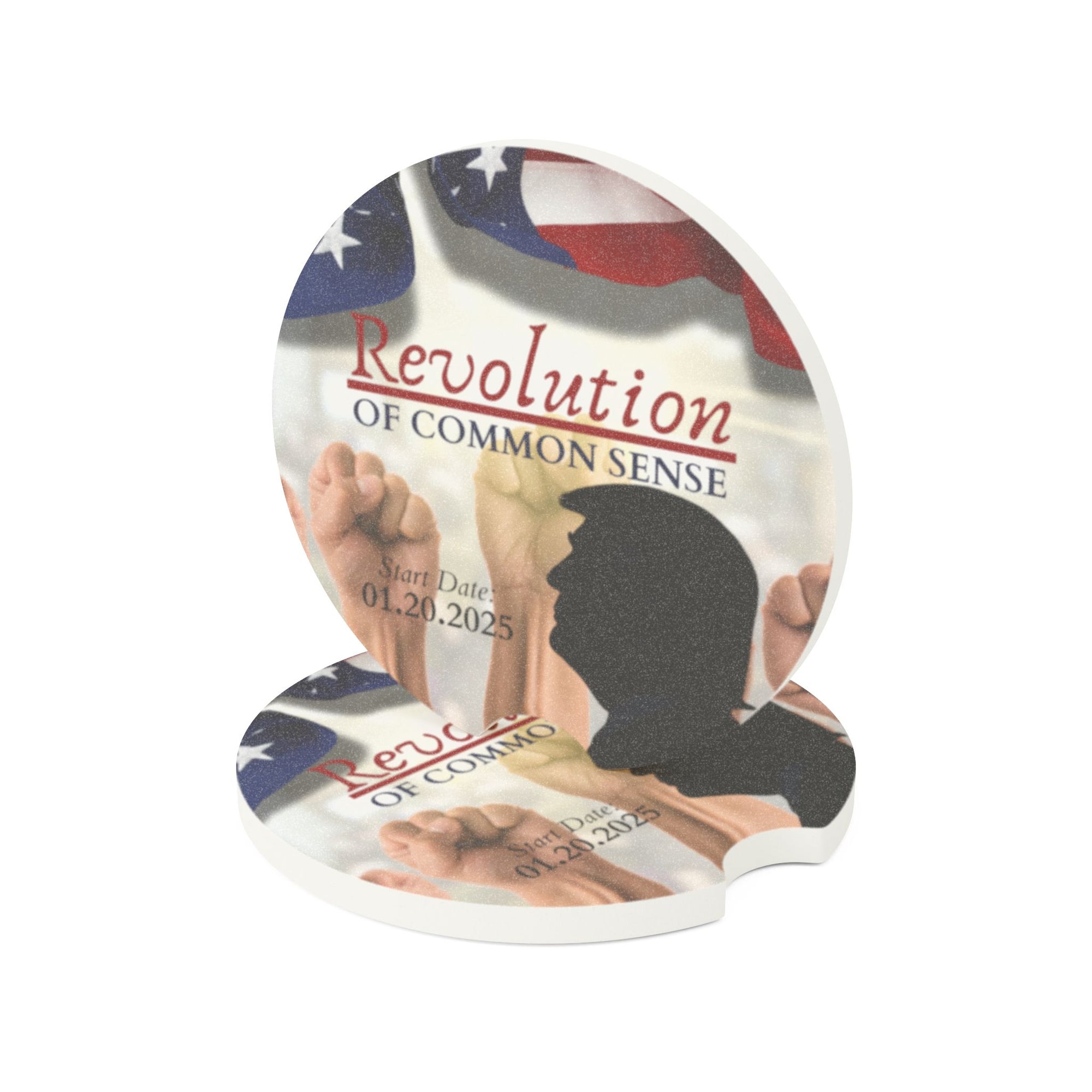 Trump Revolution of Common Sense Soapstone Car Coaster