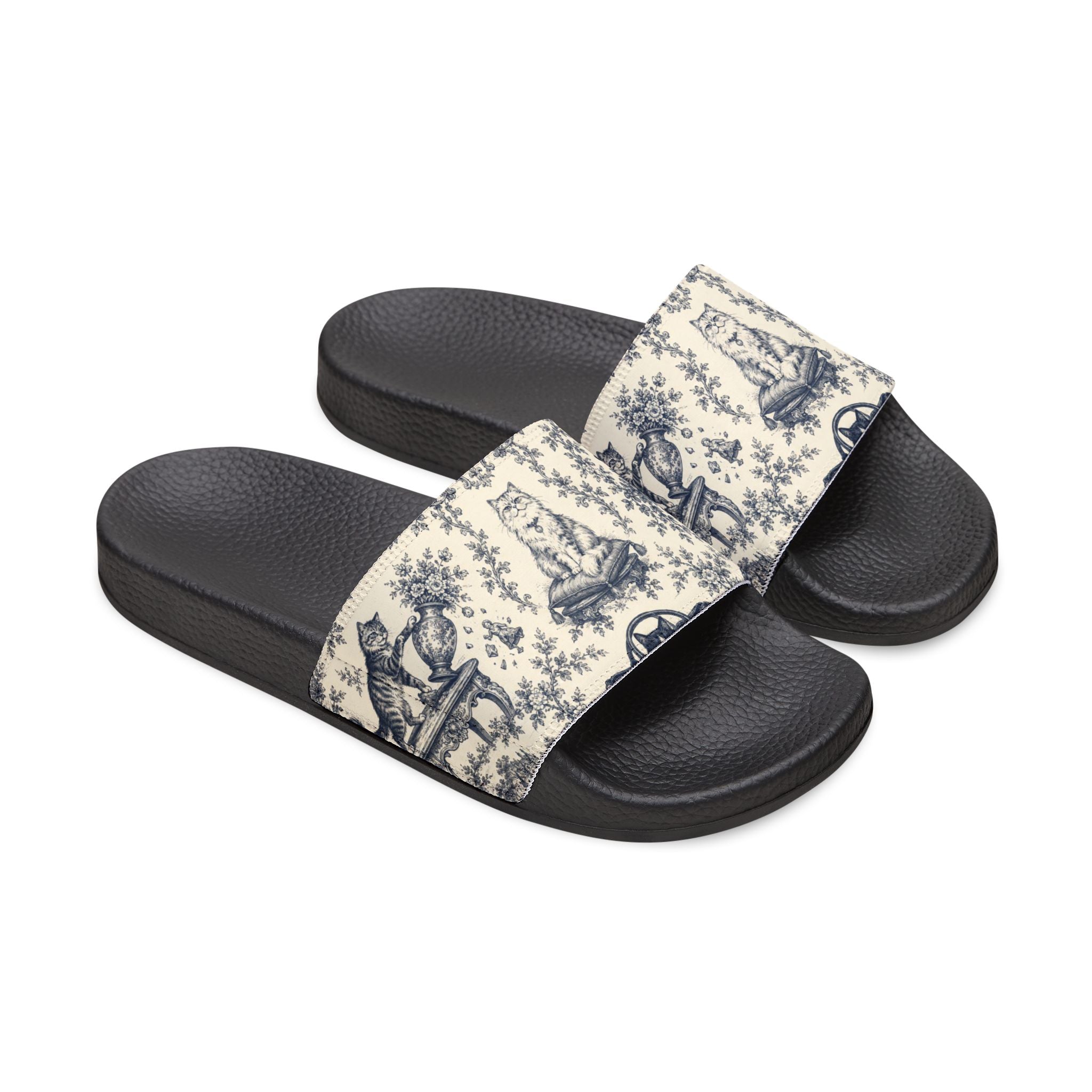 Toile Cats Slide Sandals (Removal Straps)