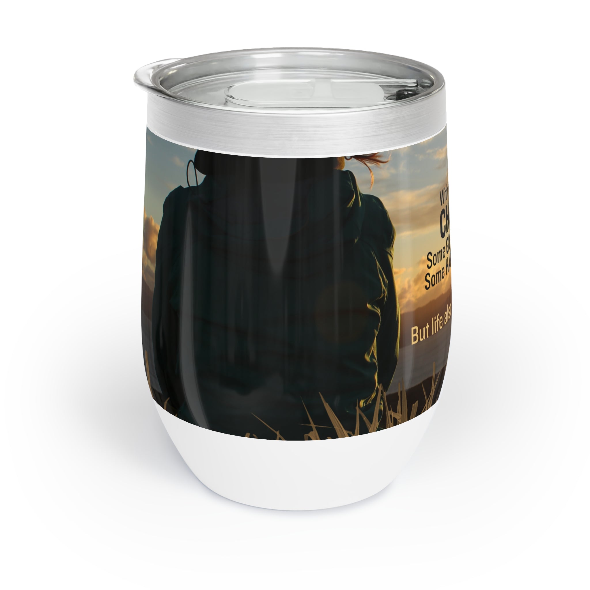 Photo depicting the ​Life Comes with Cats Chill Wine Tumbler from EpiAl's Shop.