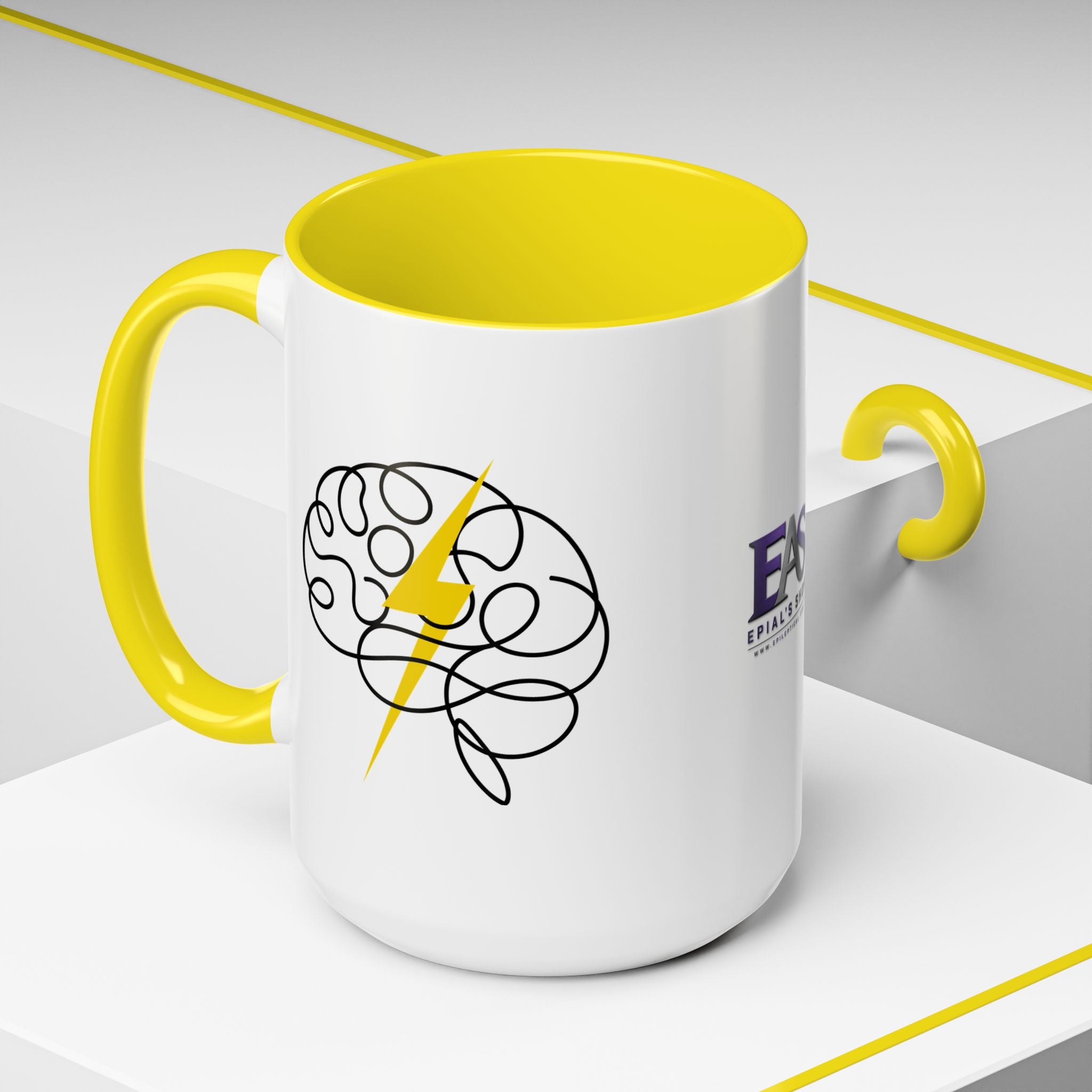 Brain Lightning Bolt Accent Coffee Mug
