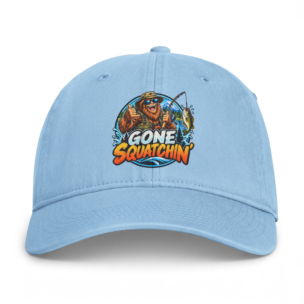 Gone Squatchin' Bigfoot Fishing Hat | Embroidered Sasquatch Cap